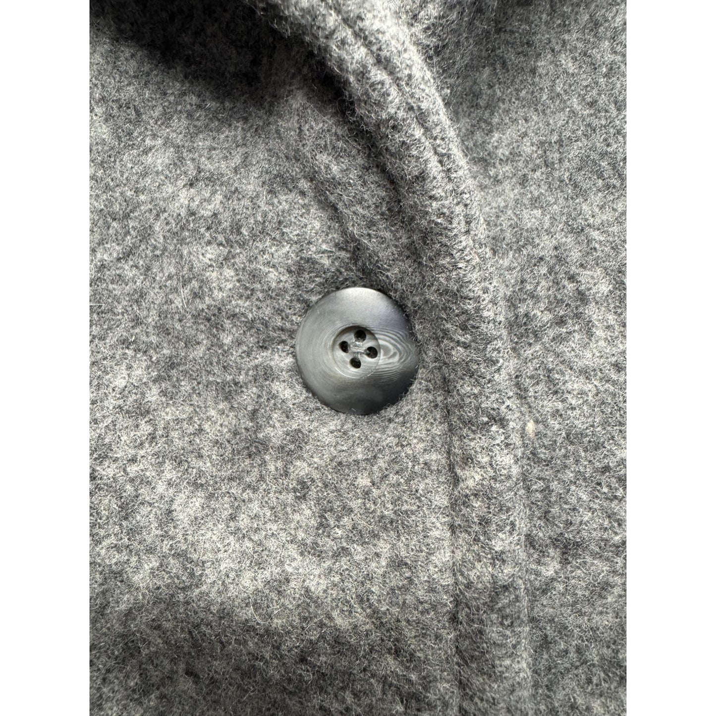 Gap Gray Wool Blend Hooded Coat W/ Faux Fur Trim & Button Closure #129B