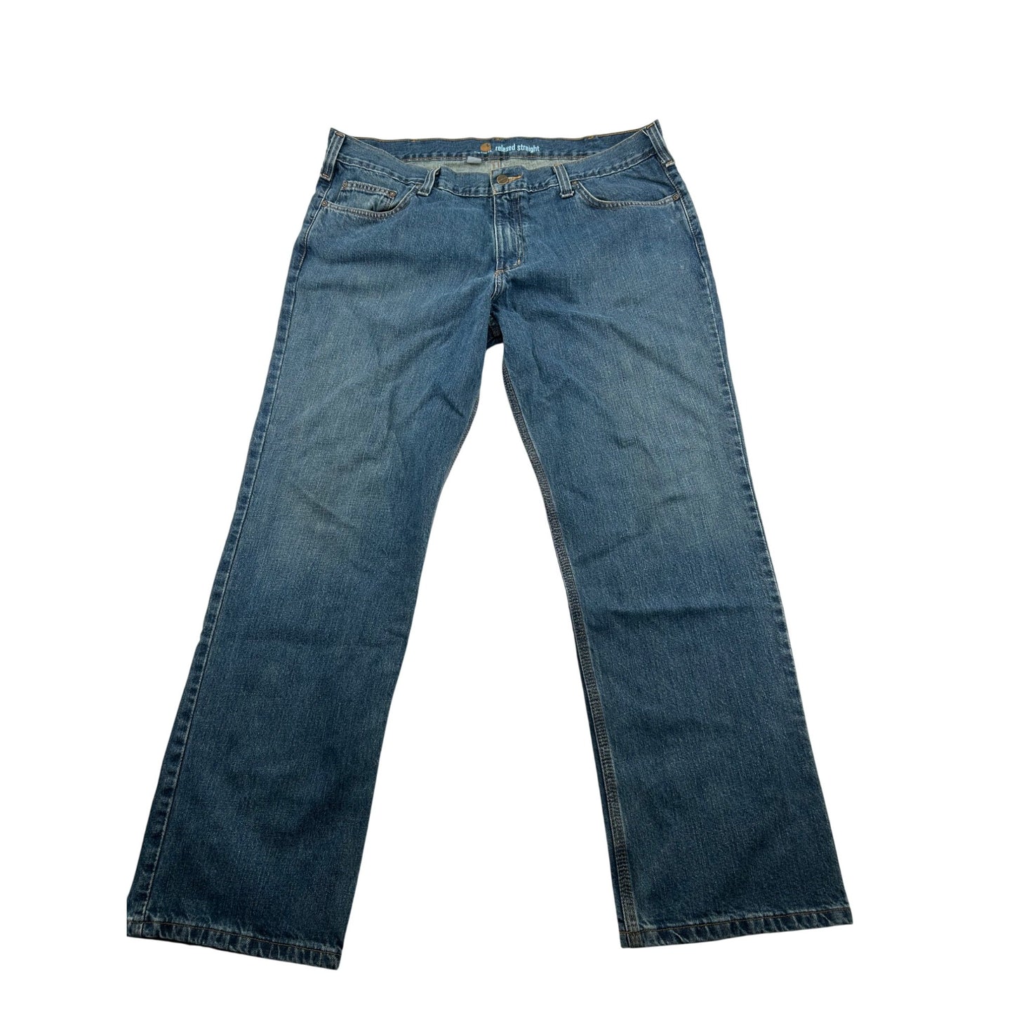 Carhartt Mens Relaxed Straight Jeans Size 40x32 Blue Denim #6435