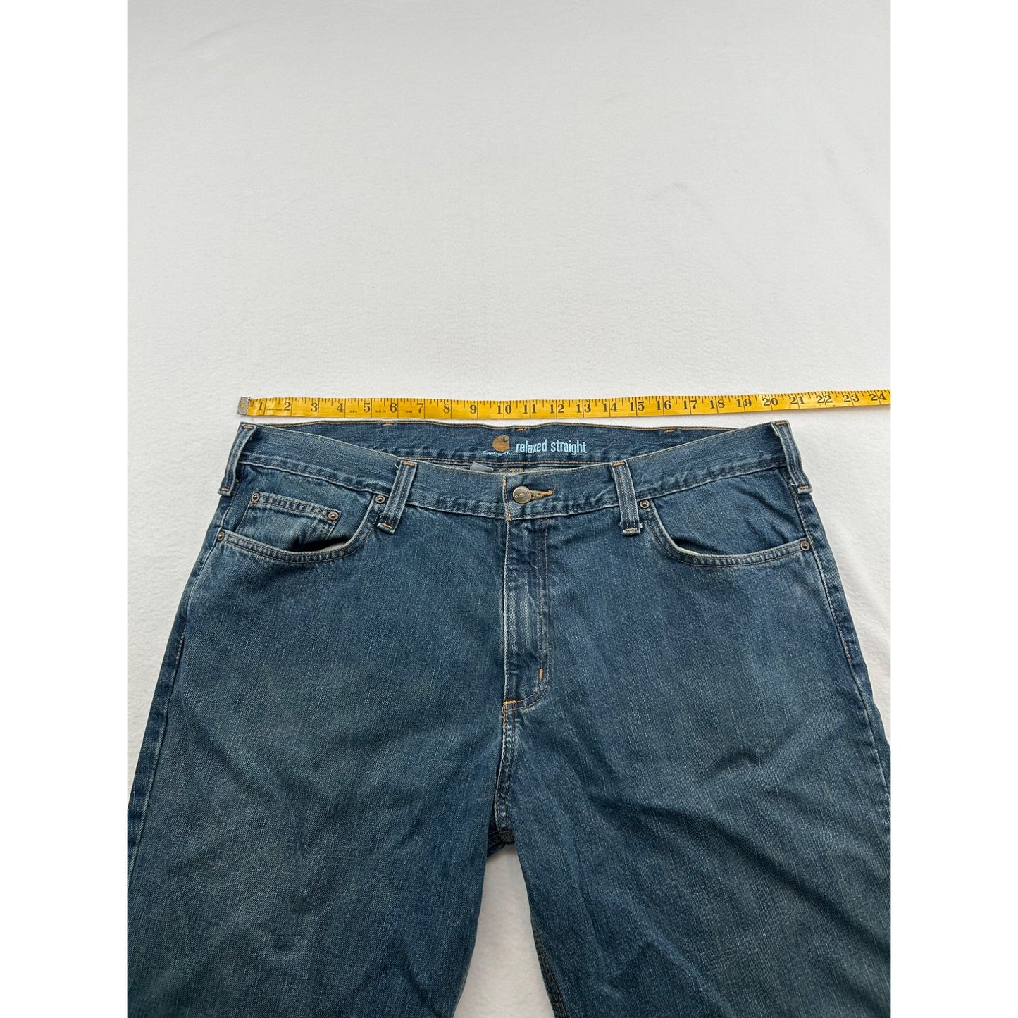 Carhartt Mens Relaxed Straight Jeans Size 40x32 Blue Denim #6435