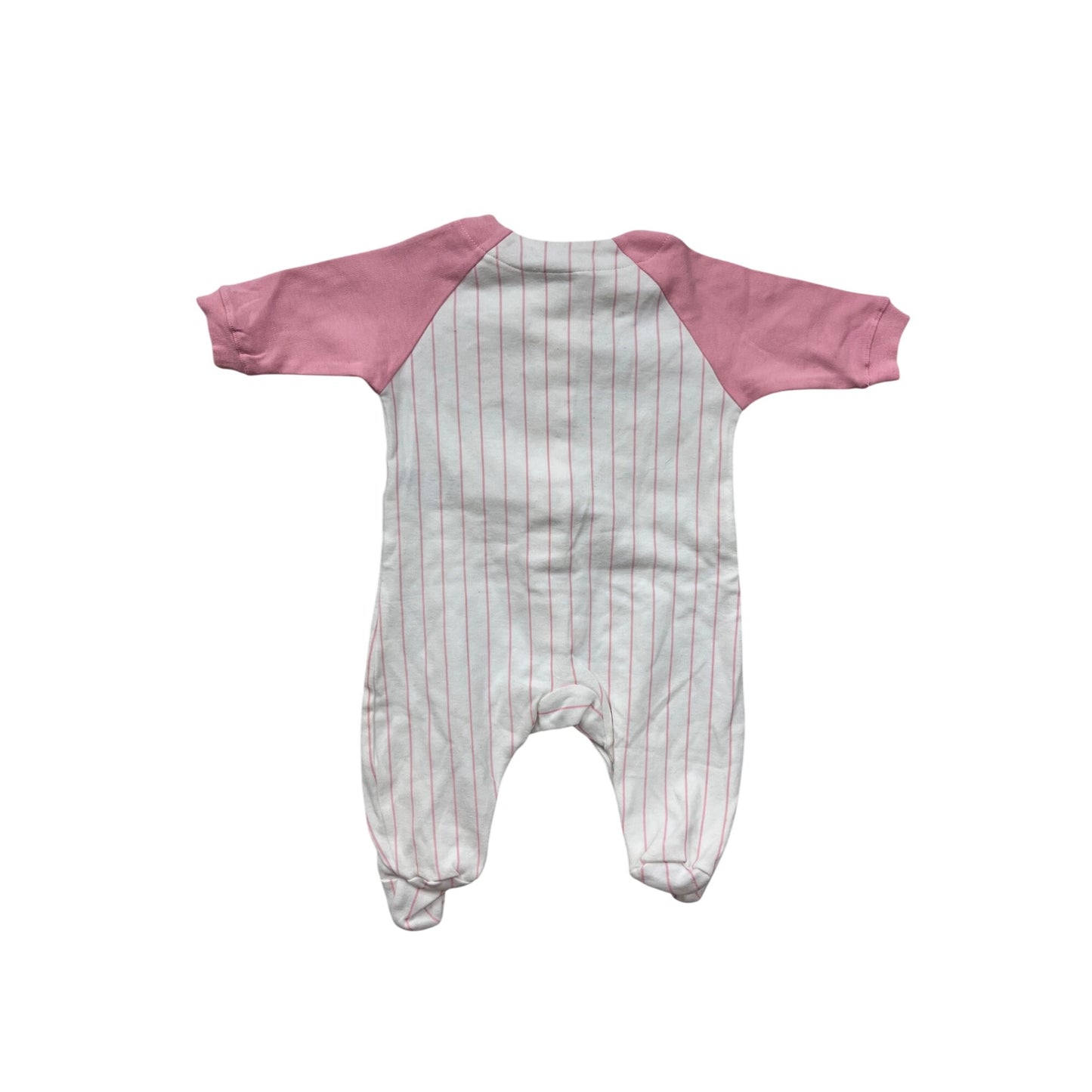 Chicago Cubs Baby Romper 0/3M Pink & White Striped #8841