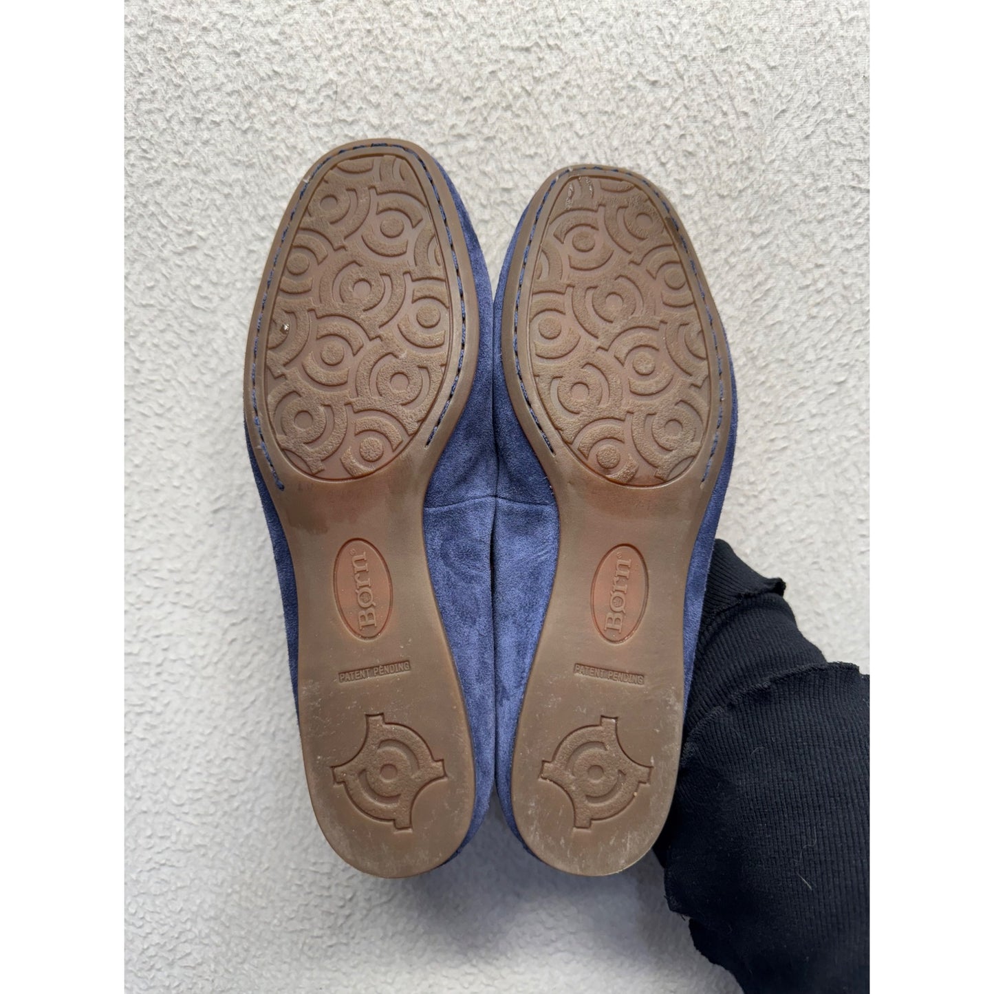 Born Blue Suede Flats Slip-On Shoes 7.5 #9454