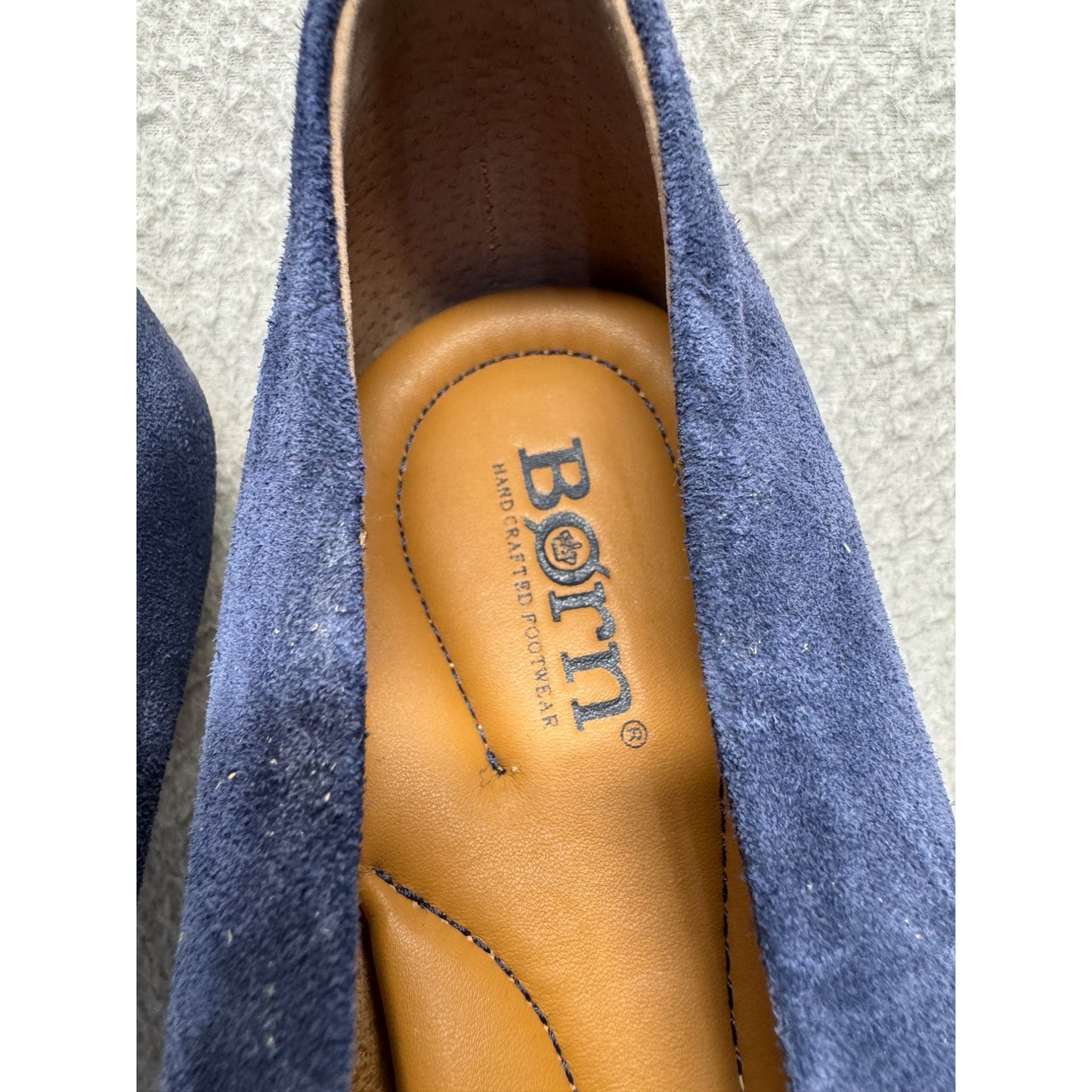 Born Blue Suede Flats Slip-On Shoes 7.5 #9454