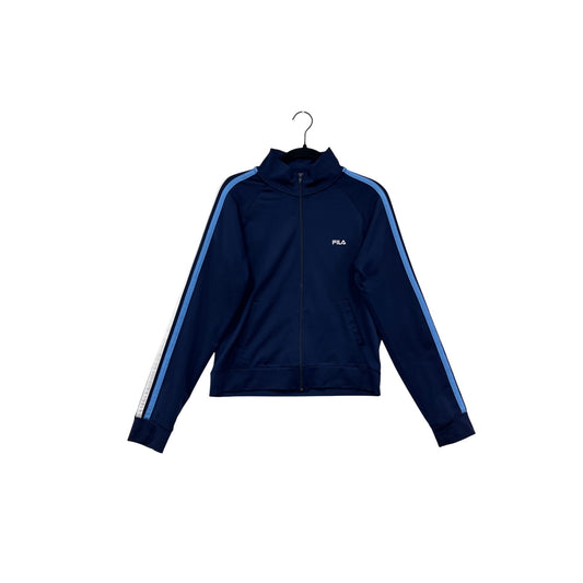 Fila Womens Navy Track Jacket W/ White & Light Blue Stripes #8209