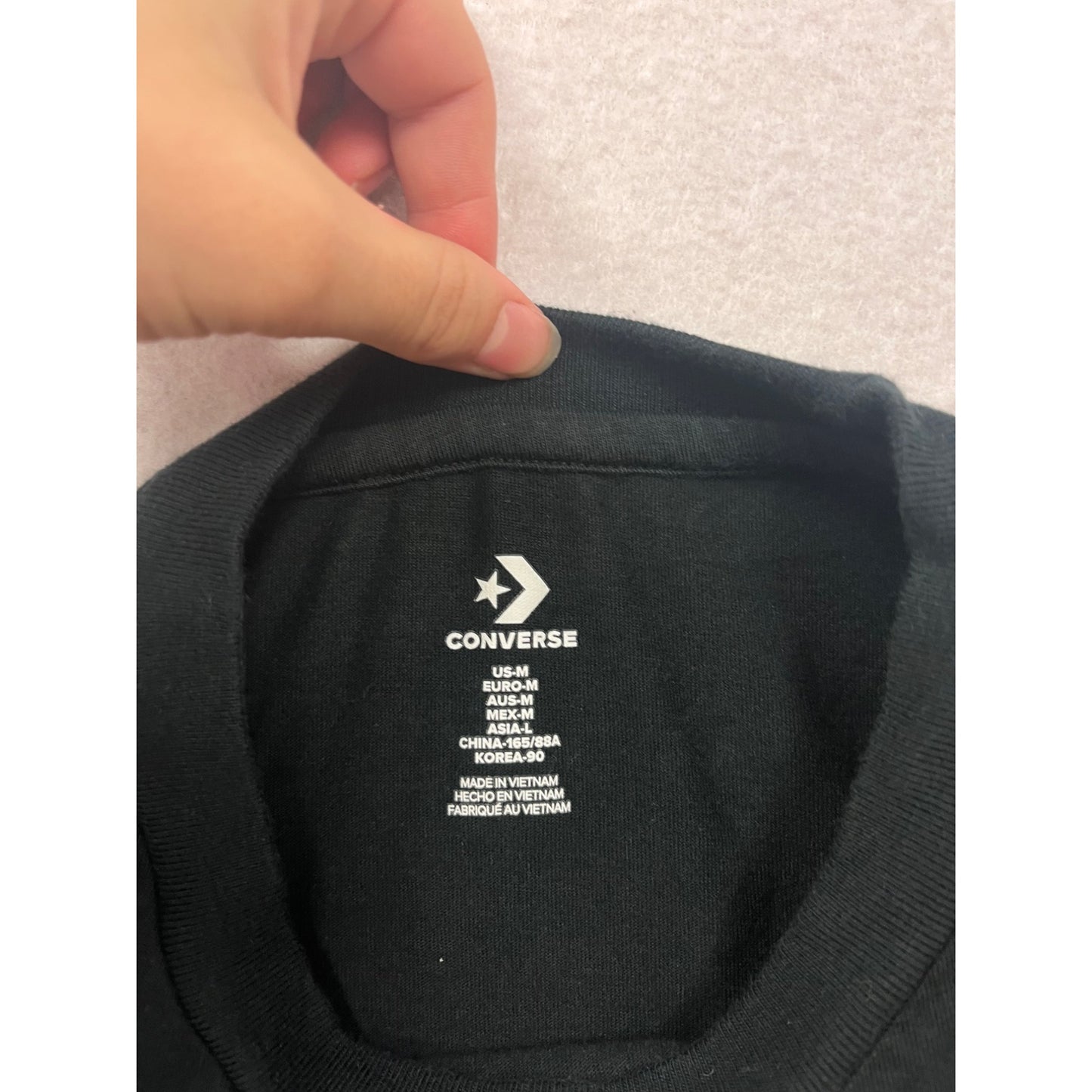 Converse All Star Chuck Taylor Black T-Shirt Size M #443A