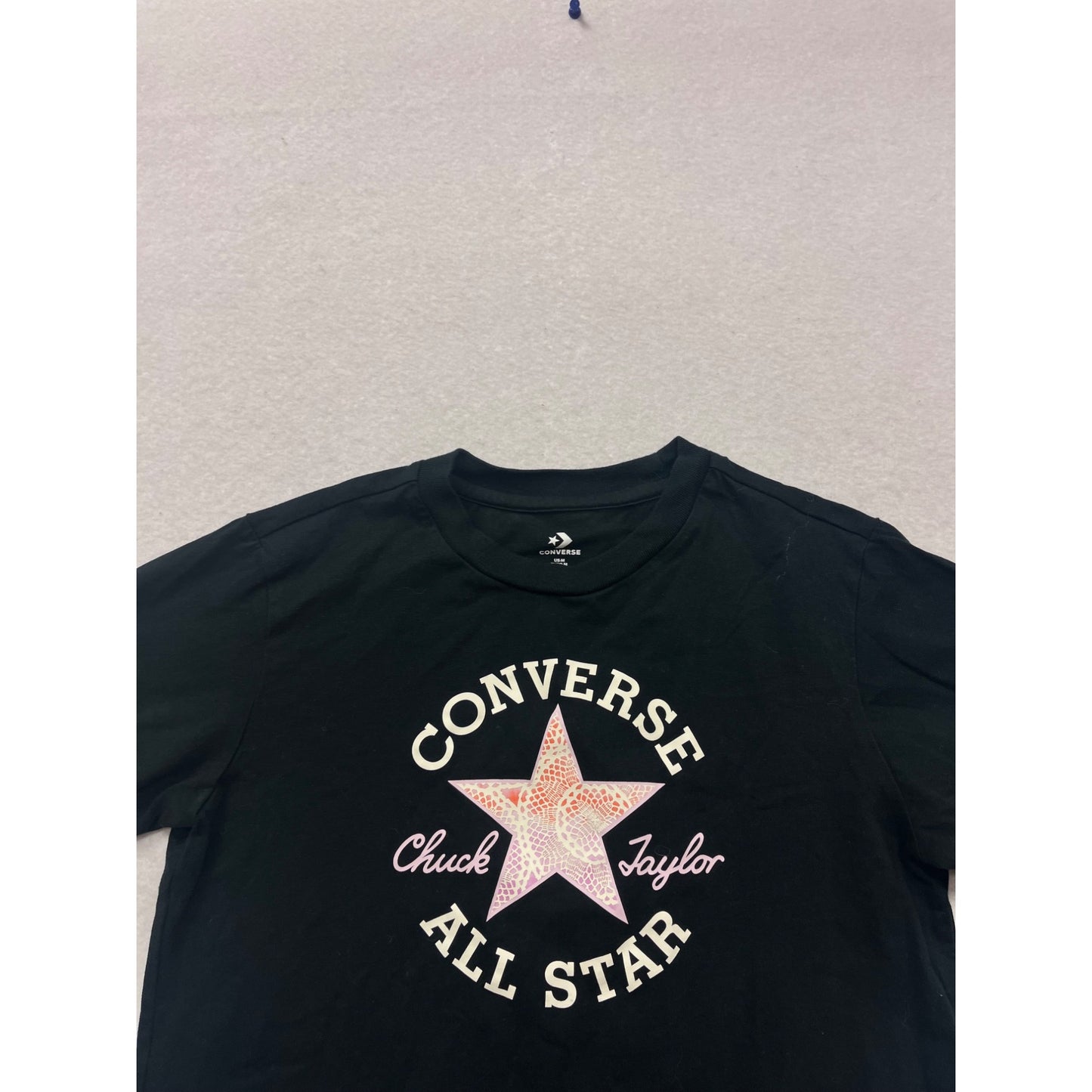Converse All Star Chuck Taylor Black T-Shirt Size M #443A