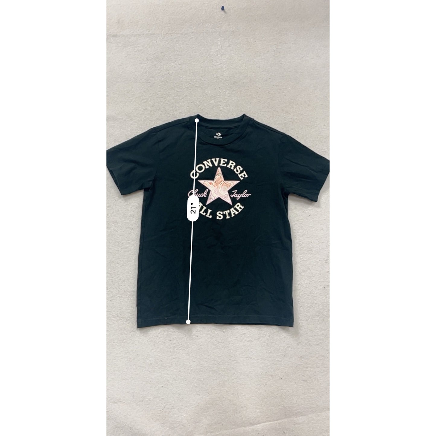 Converse All Star Chuck Taylor Black T-Shirt Size M #443A