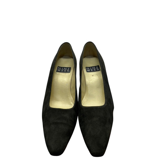 Nine West Black Suede Pointed Toe Heels Size 6.5M #9013