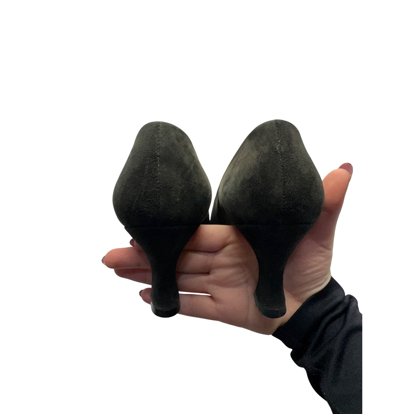 Nine West Black Suede Pointed Toe Heels Size 6.5M #9013