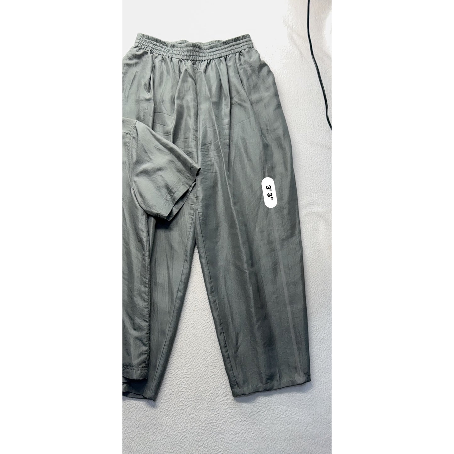 Gray Two-Piece Pajama Set Lightweight Fabric Comfortable Fit 115B