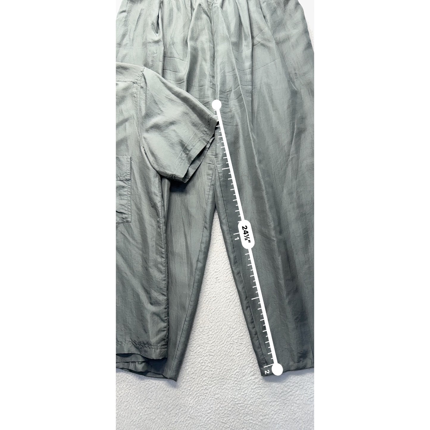 Gray Two-Piece Pajama Set Lightweight Fabric Comfortable Fit 115B