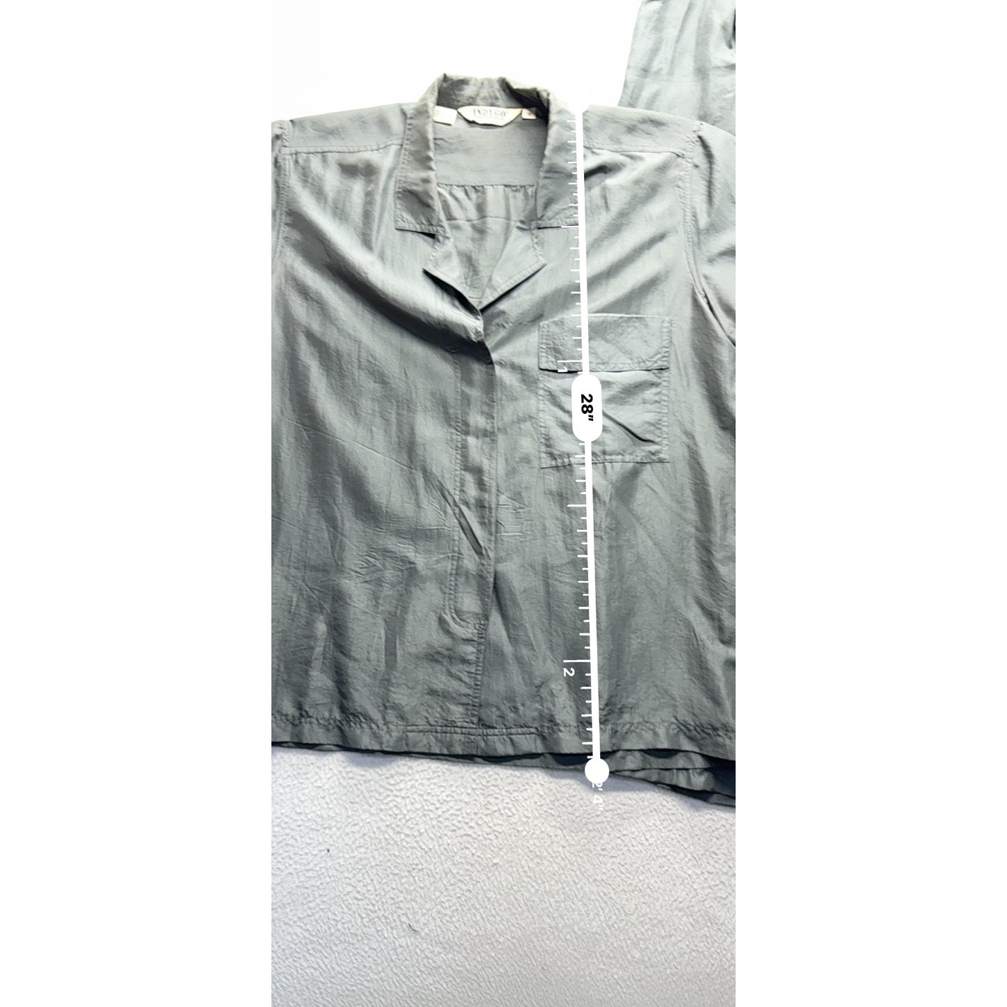 Gray Two-Piece Pajama Set Lightweight Fabric Comfortable Fit 115B