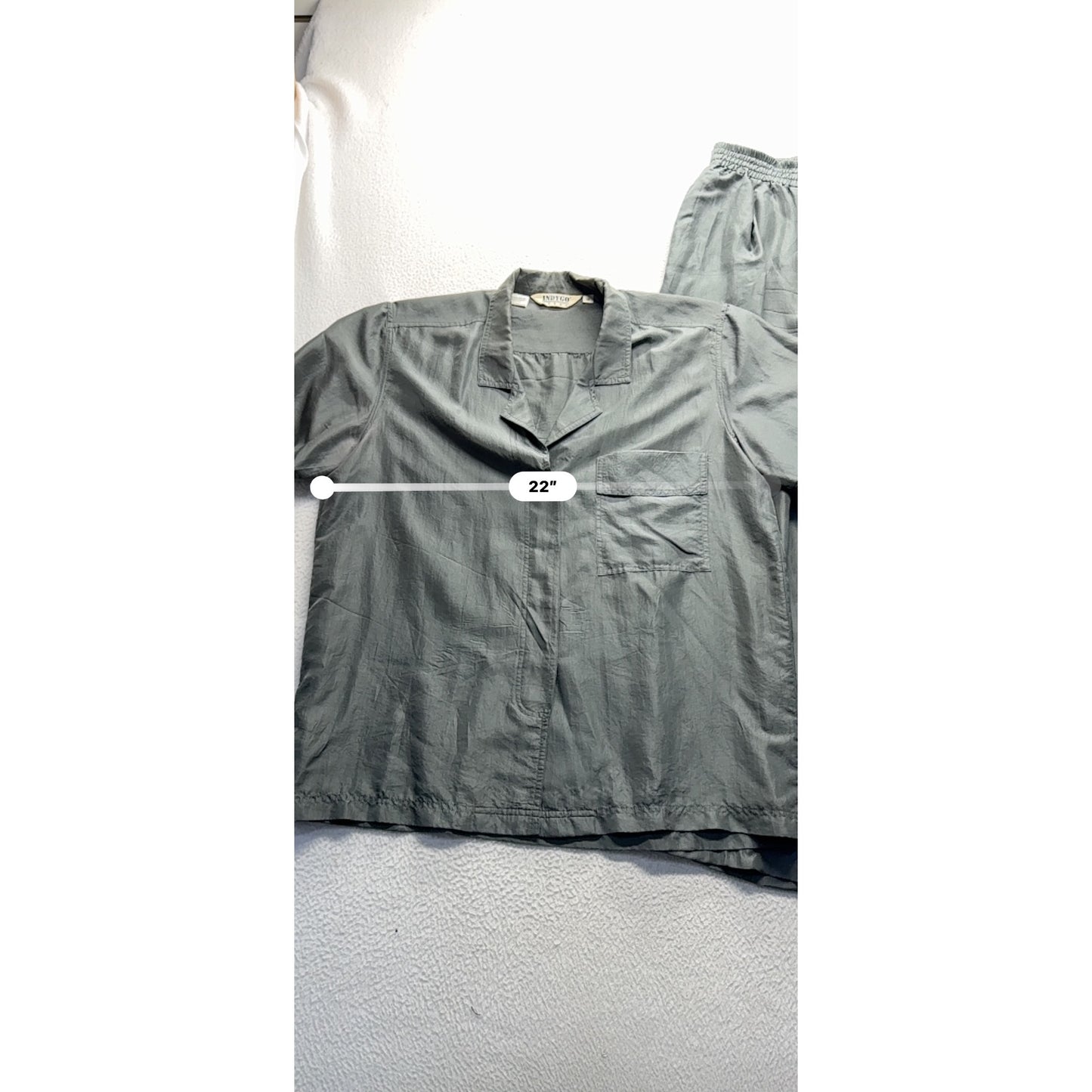 Gray Two-Piece Pajama Set Lightweight Fabric Comfortable Fit 115B