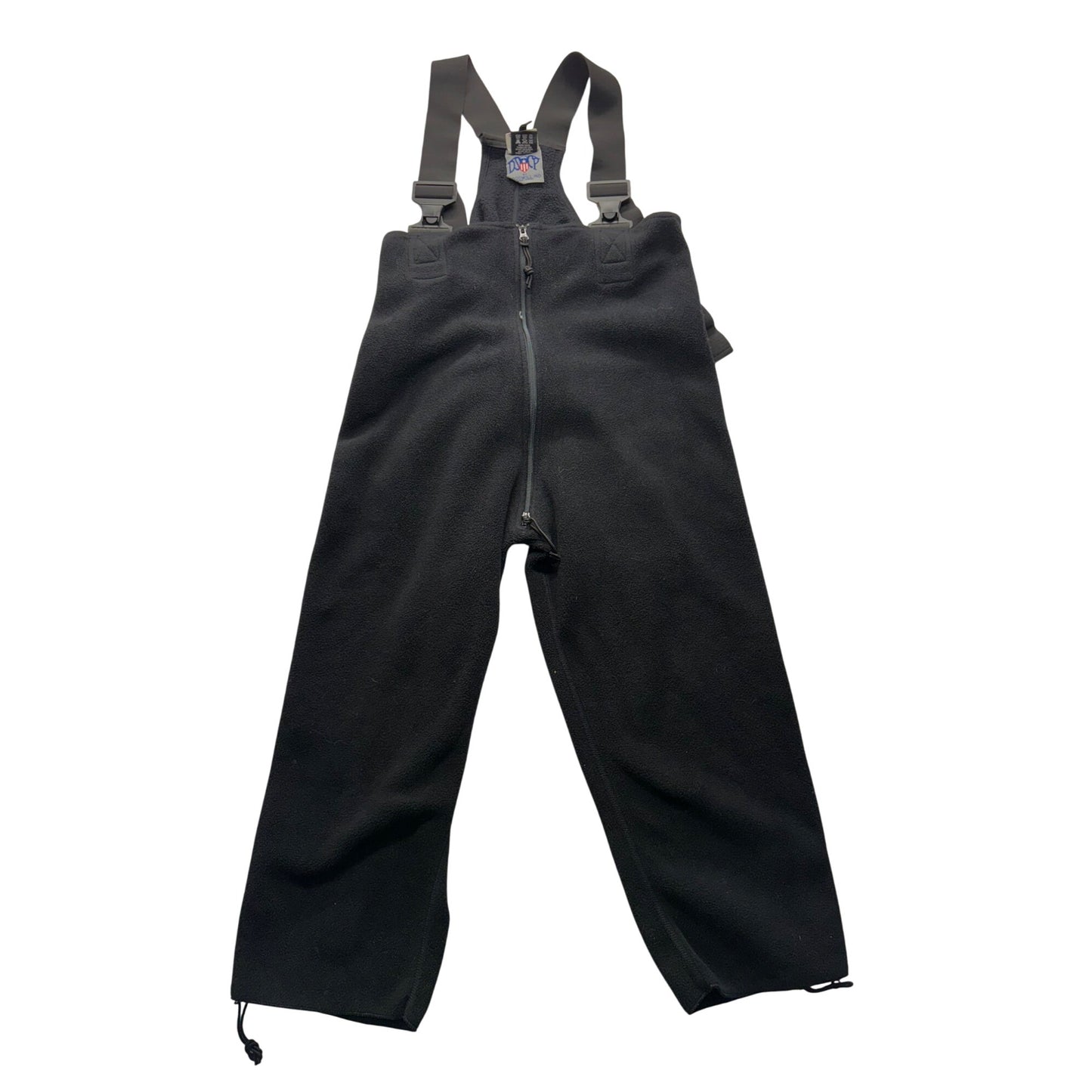 Vintage DSCP Black Fleece Bib Overalls With Adjustable Straps #7621