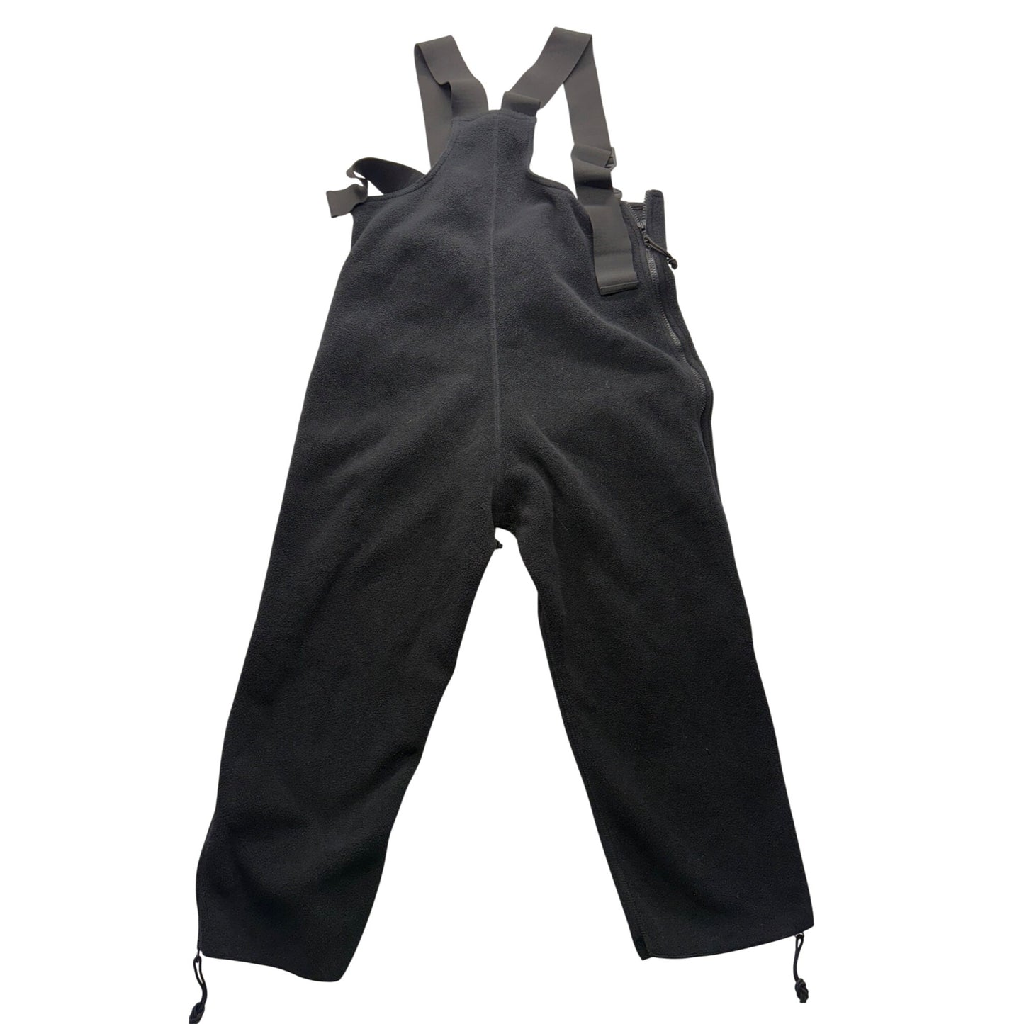 Vintage DSCP Black Fleece Bib Overalls With Adjustable Straps #7621