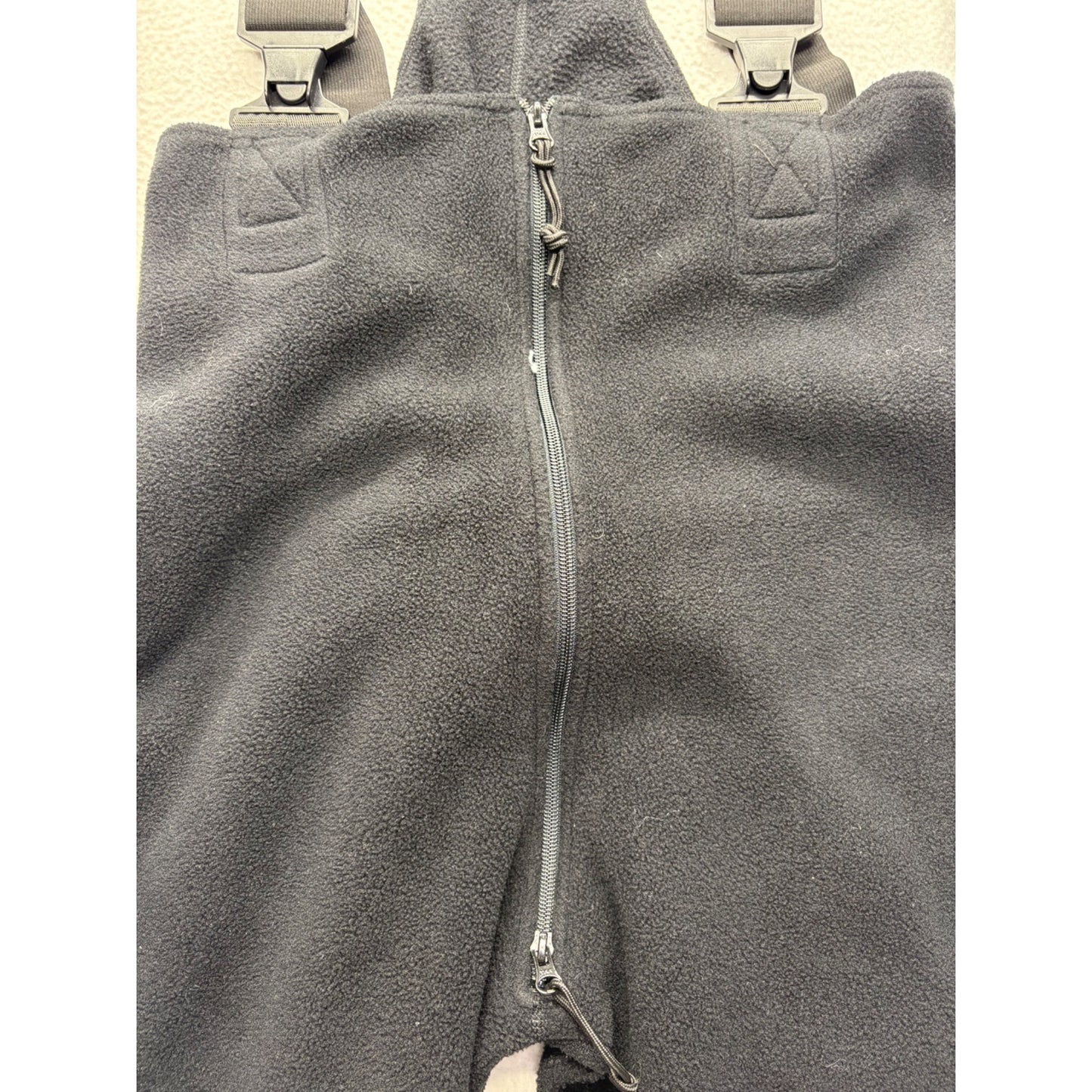 Vintage DSCP Black Fleece Bib Overalls With Adjustable Straps #7621