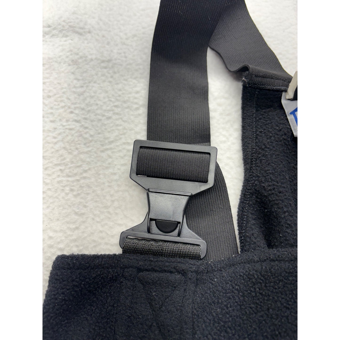 Vintage DSCP Black Fleece Bib Overalls With Adjustable Straps #7621