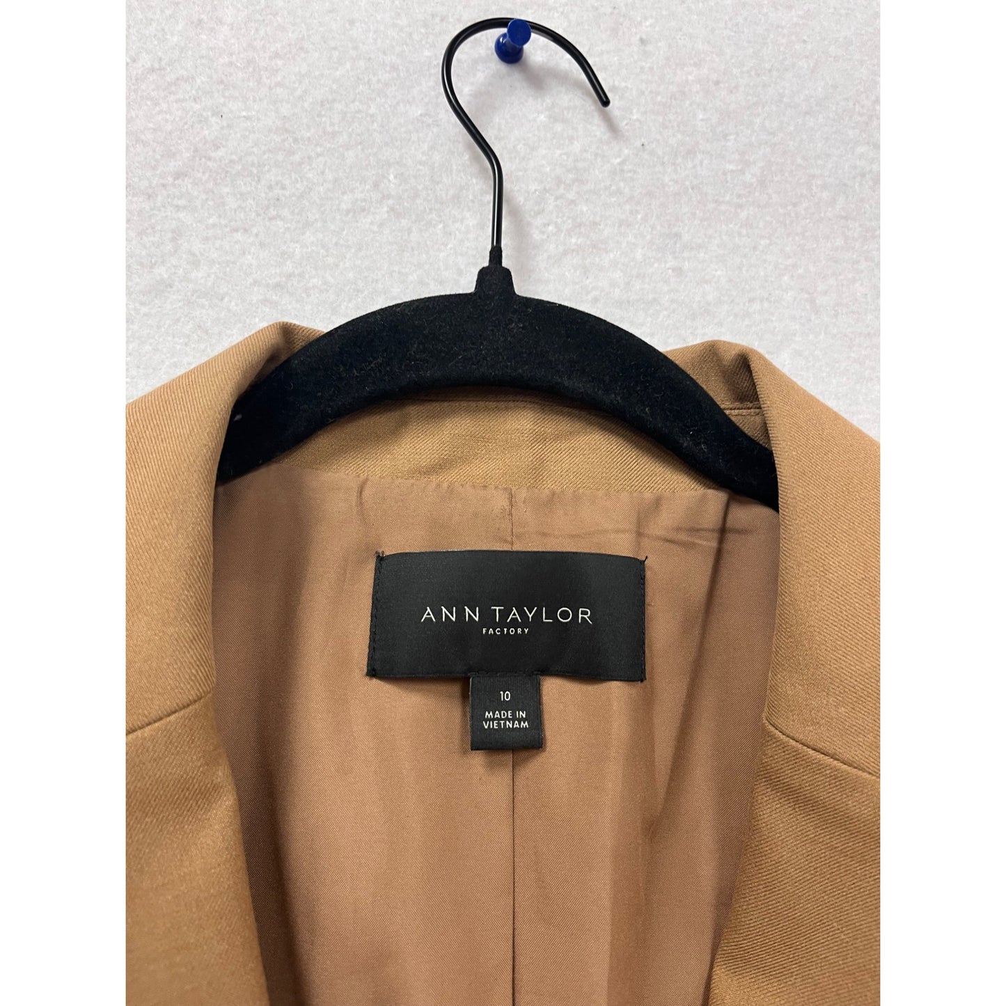 Ann Taylor Factory Single-Button Blazer Size 10 Brown #752A