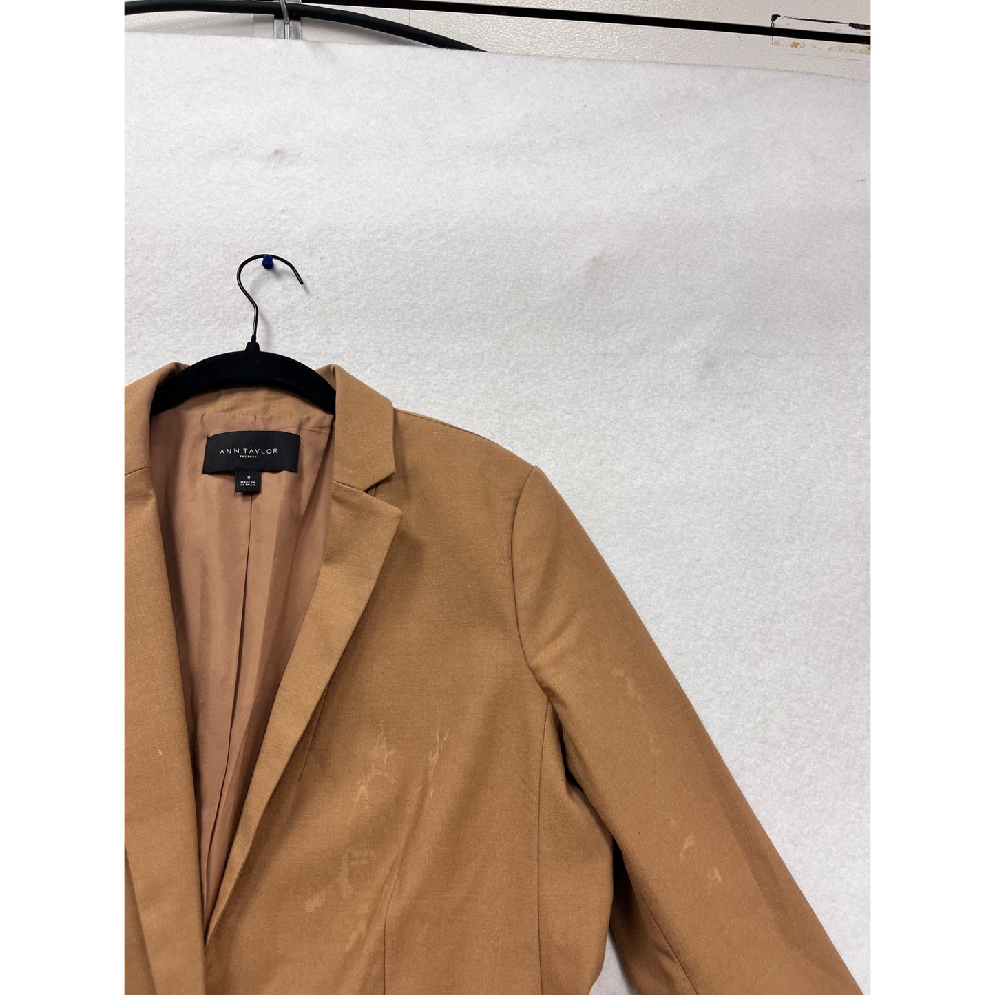 Ann Taylor Factory Single-Button Blazer Size 10 Brown #752A