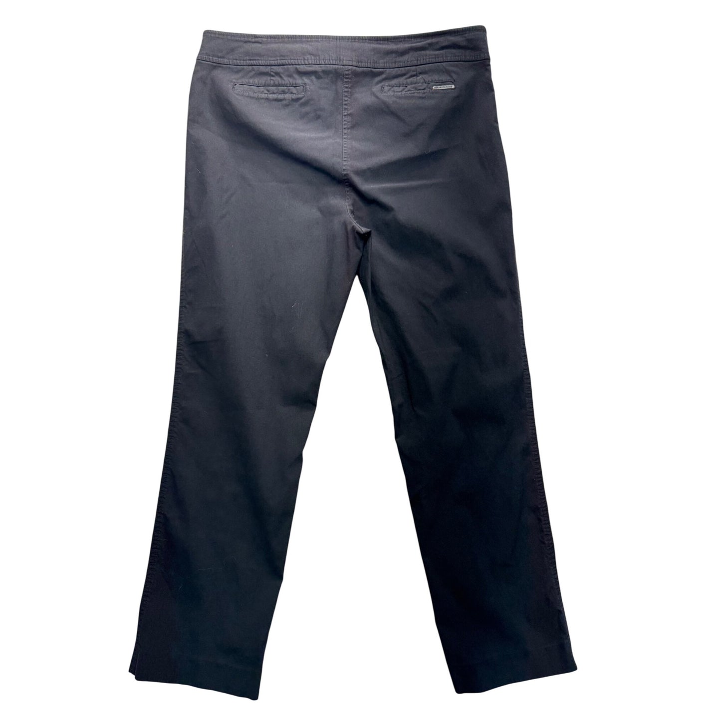 Anne Klein Black Straight-Leg Pants With Zipper Pocket & Button Detail #235B