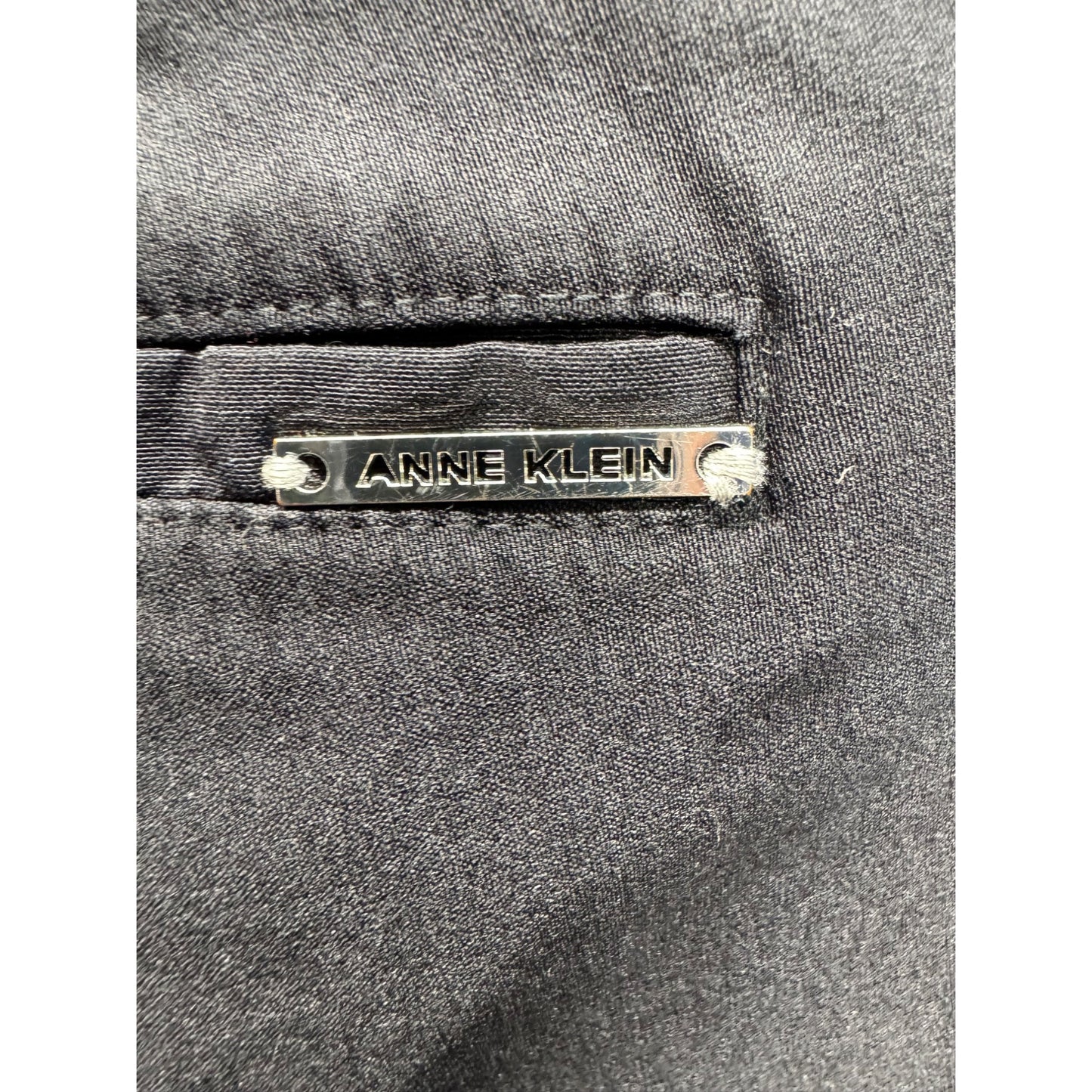 Anne Klein Black Straight-Leg Pants With Zipper Pocket & Button Detail #235B