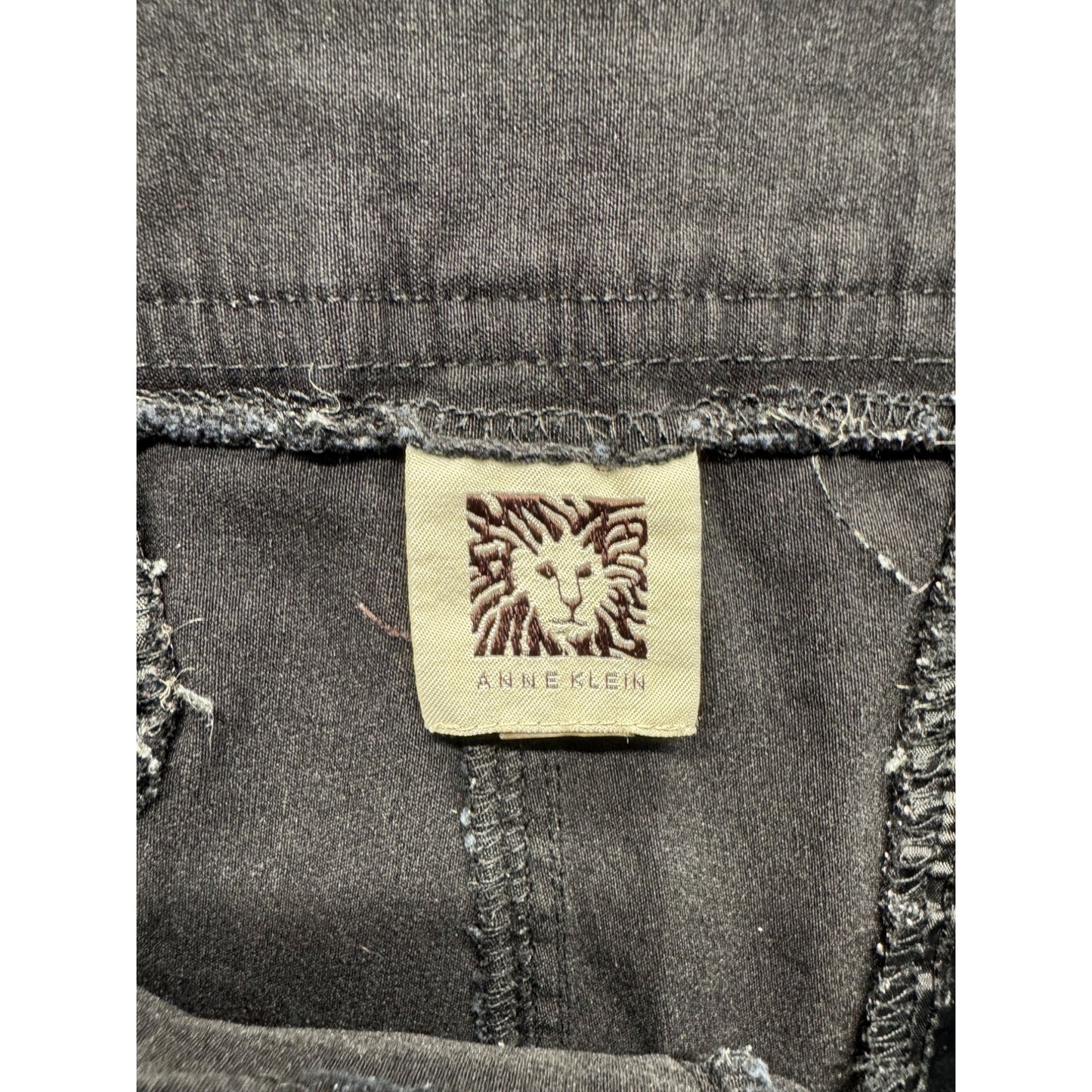 Anne Klein Black Straight-Leg Pants With Zipper Pocket & Button Detail #235B