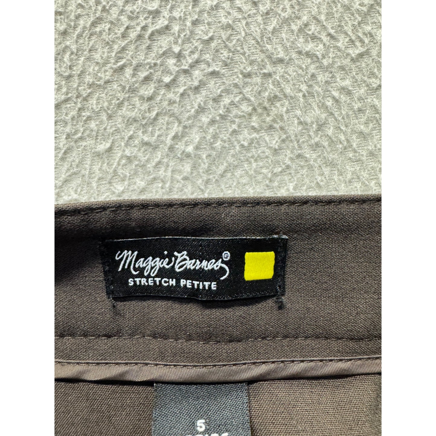 Maggie Barnes Stretch Petite Brown Pants Size 5 Polyester Blend #169B