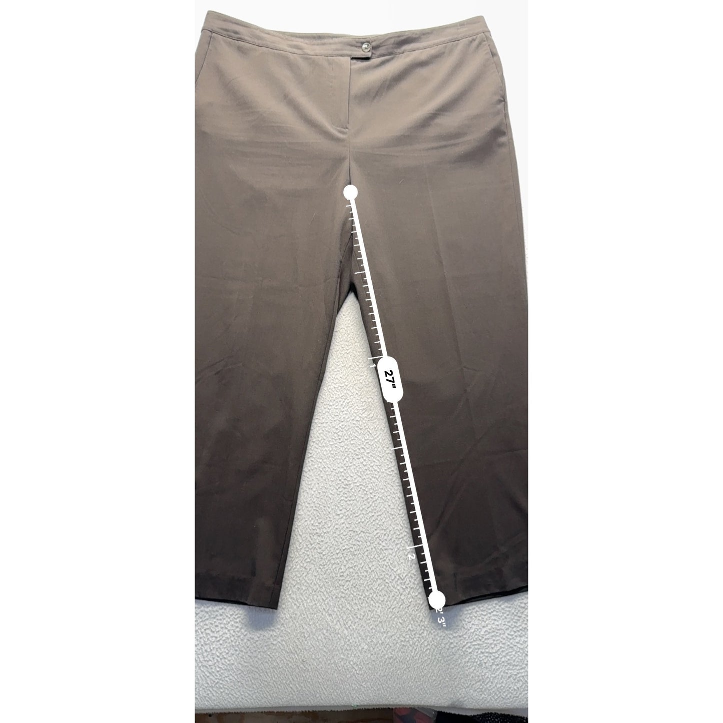 Maggie Barnes Stretch Petite Brown Pants Size 5 Polyester Blend #169B