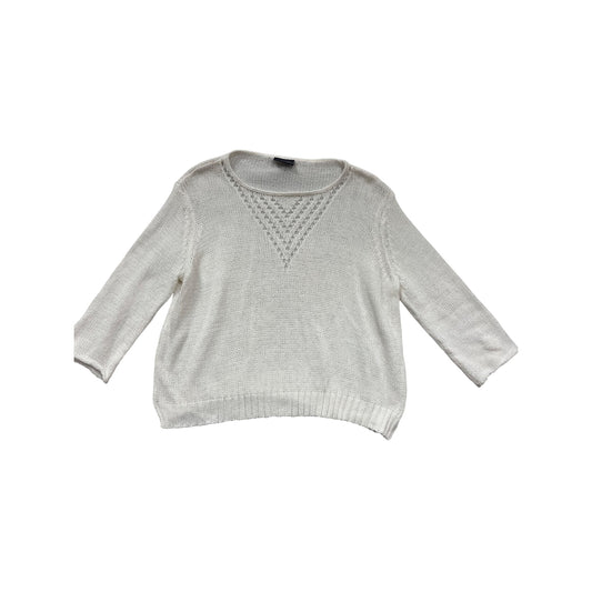 Wooden Ships Sweater 3/4 Sleeve White #930A