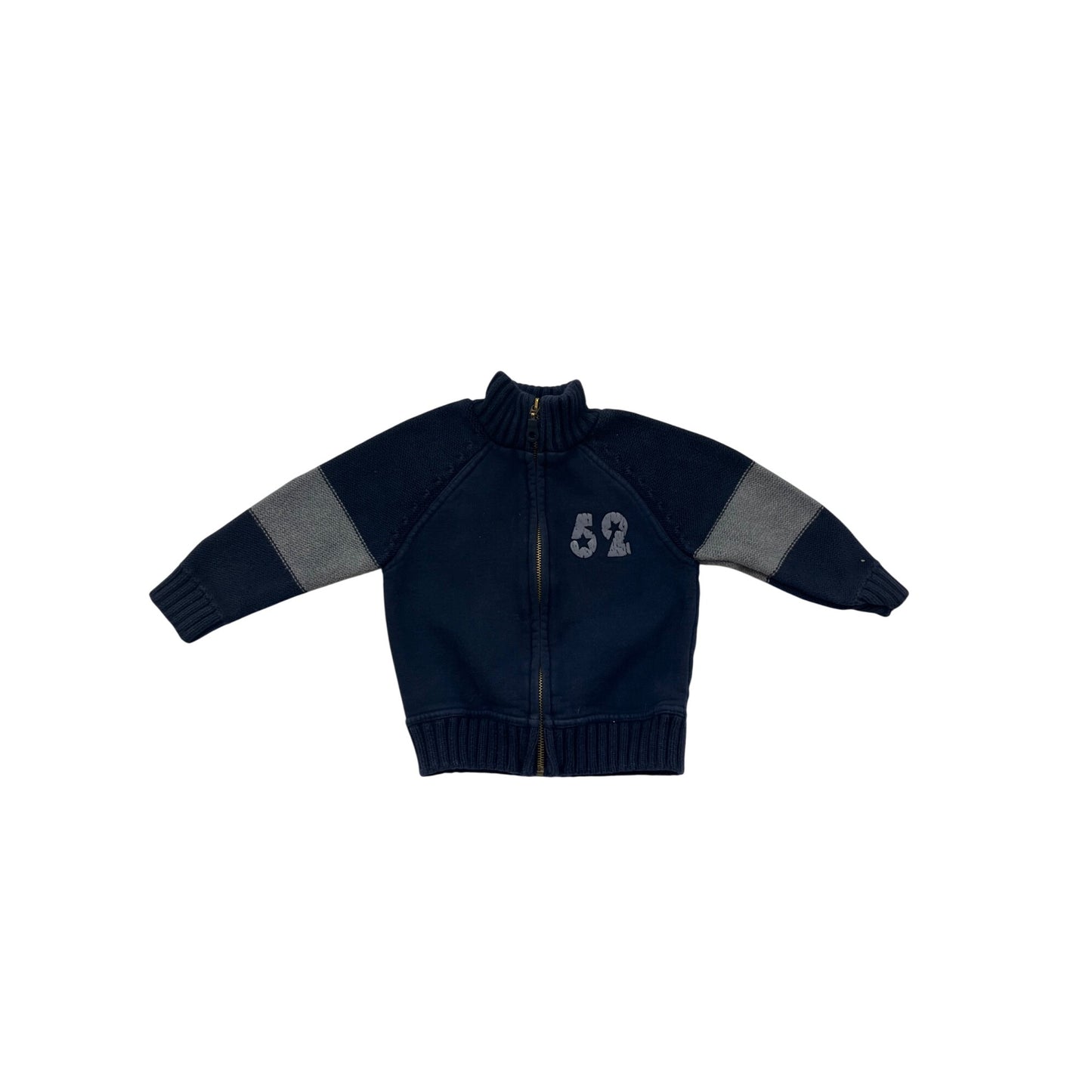 Standard Blues Toddler zip-Up 2T Navy & Gray Cotton/Polyester #8288