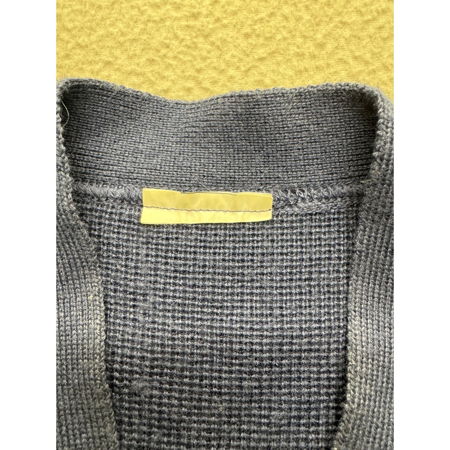 Vintage Military  Wool Blend Navy Blue Cardigan Sweater #7923