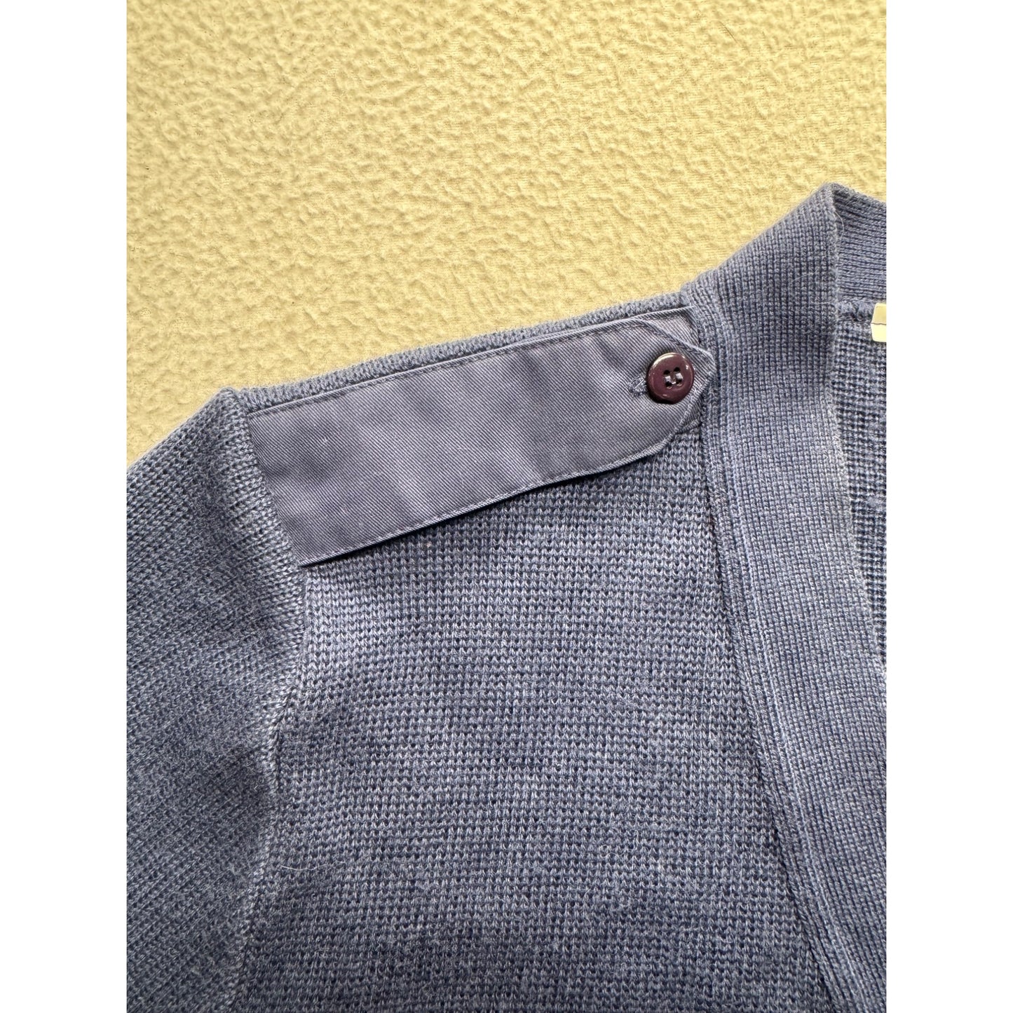 Vintage Military  Wool Blend Navy Blue Cardigan Sweater #7923