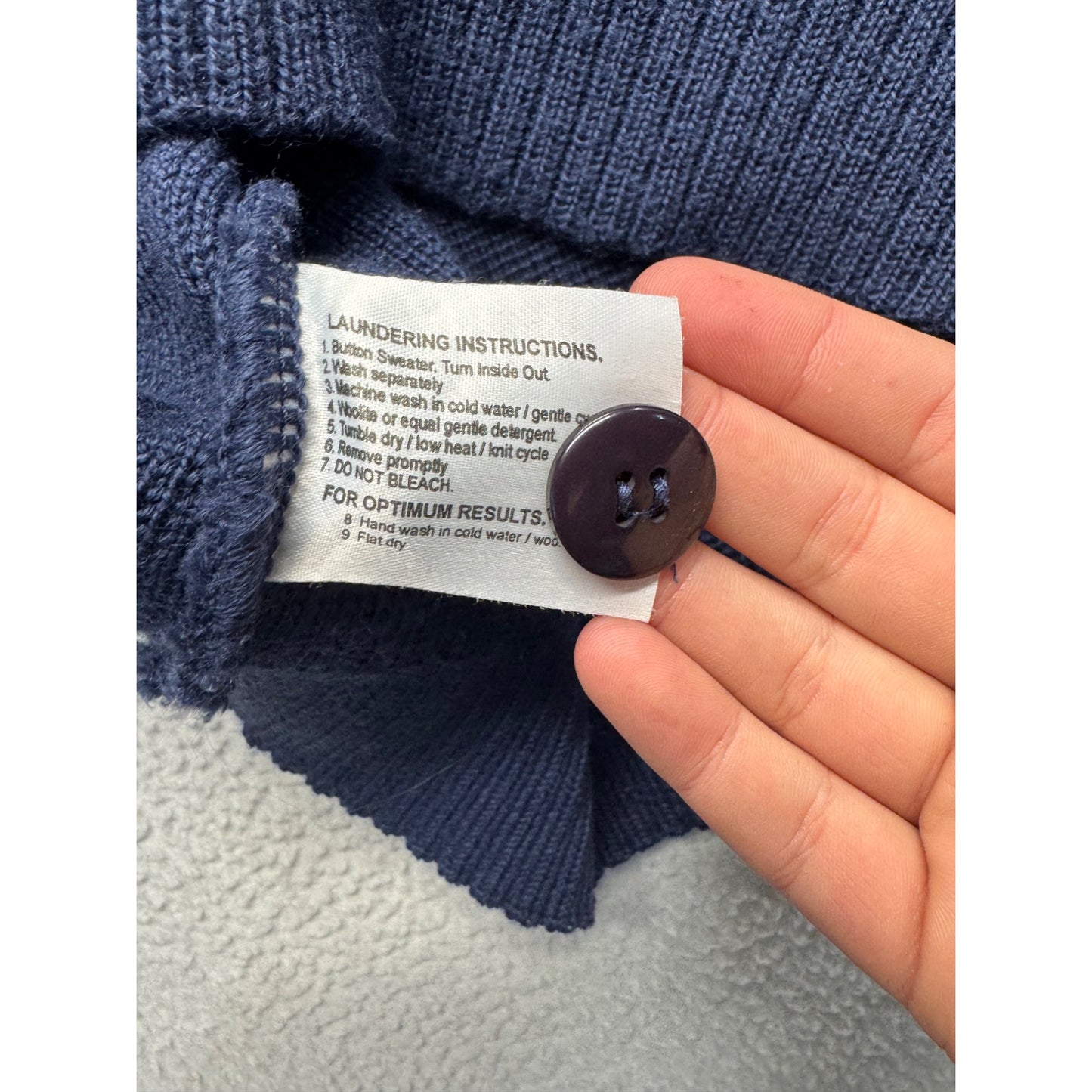 Vintage Military  Wool Blend Navy Blue Cardigan Sweater #7923