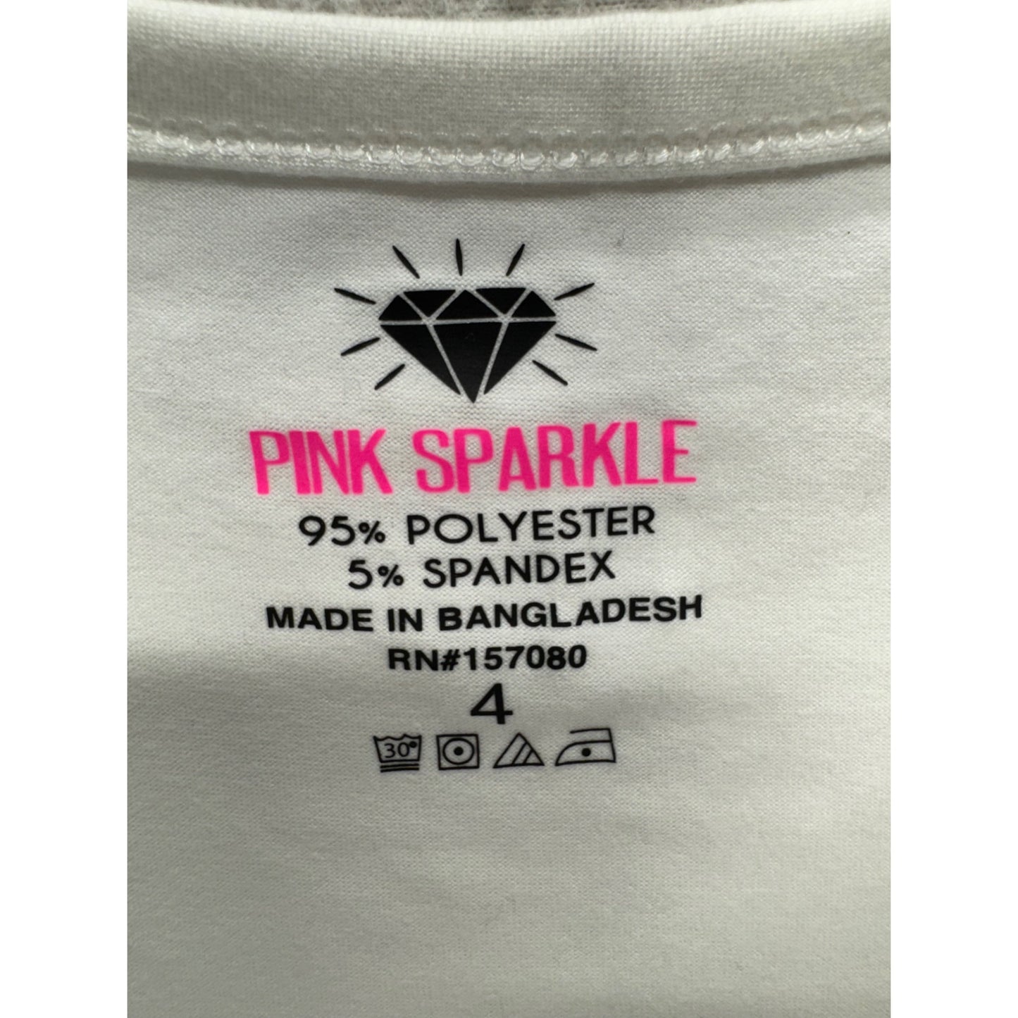 Blessed Graphic White T-Shirt With Pearl Accents By Pink Sparkle Size 4 #9325