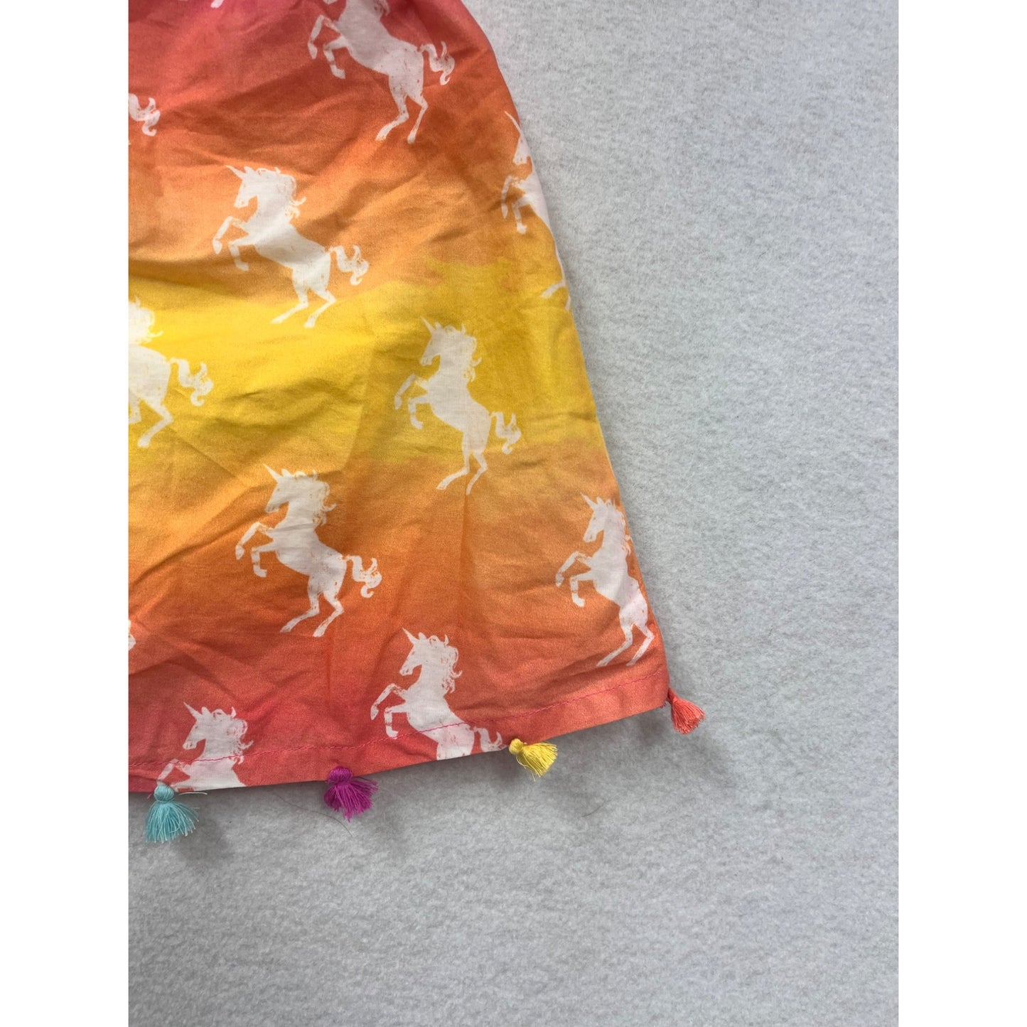 Hatley Baby Dress 12-18M Ombre Unicorn Print With Tassel Hem #6274