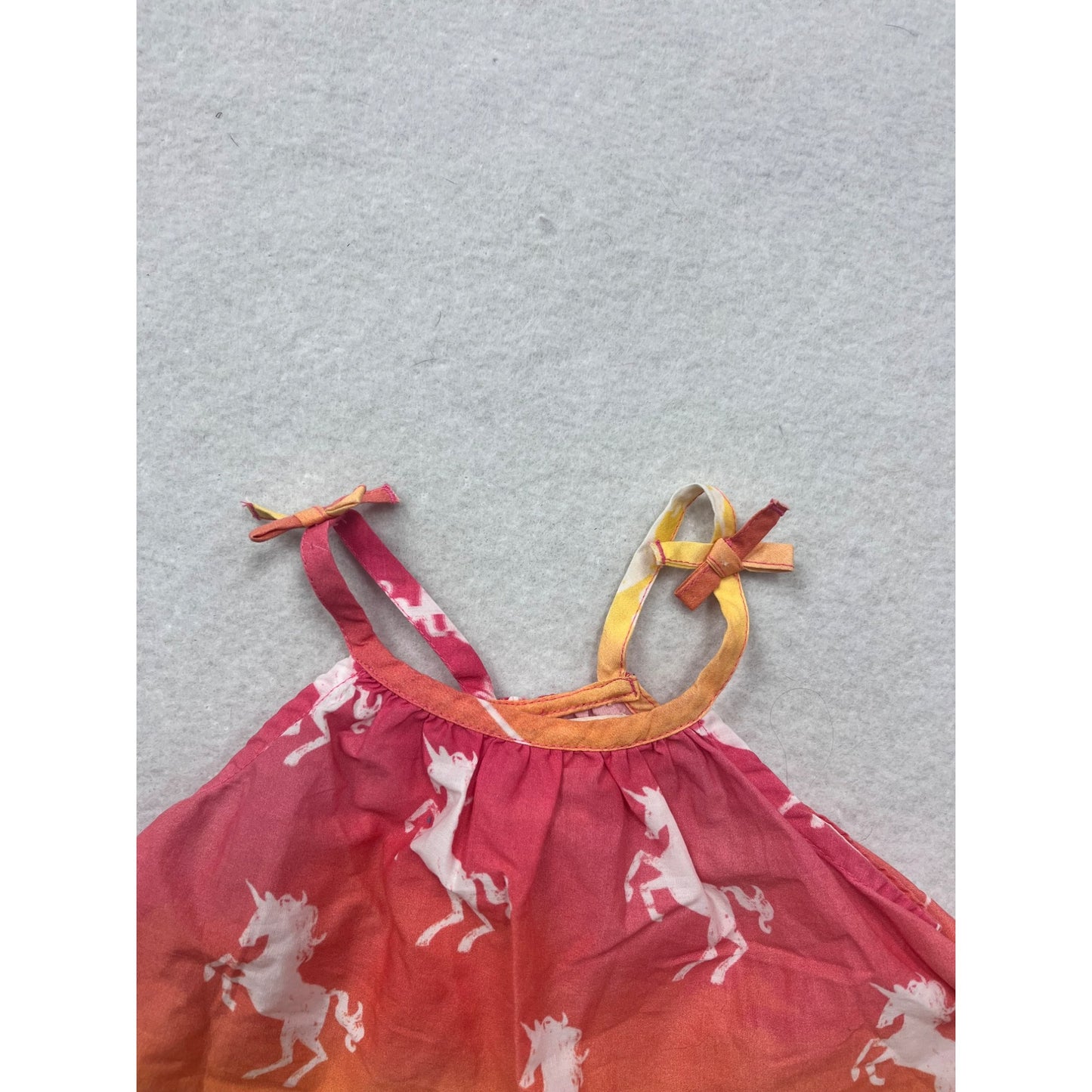 Hatley Baby Dress 12-18M Ombre Unicorn Print With Tassel Hem #6274