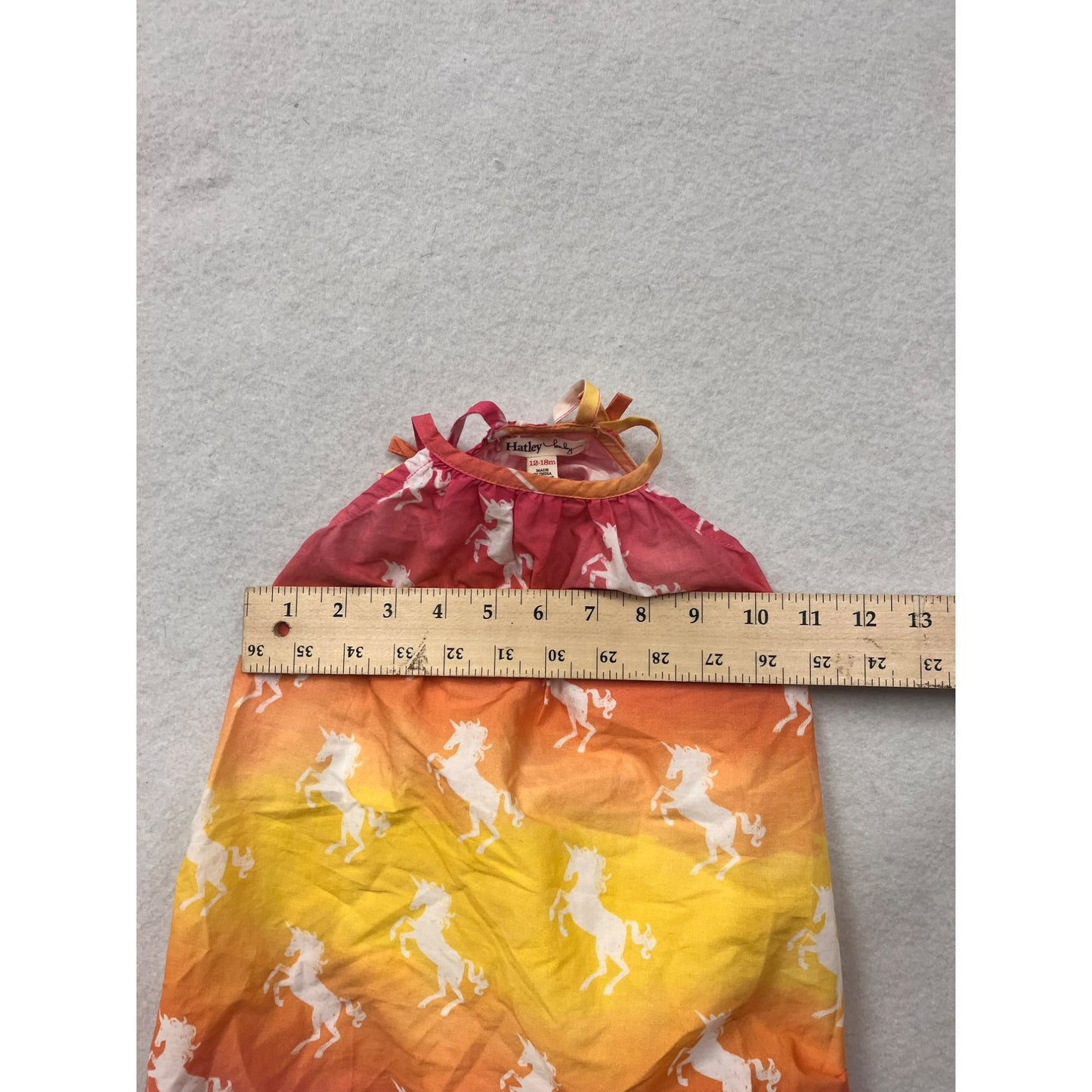 Hatley Baby Dress 12-18M Ombre Unicorn Print With Tassel Hem #6274