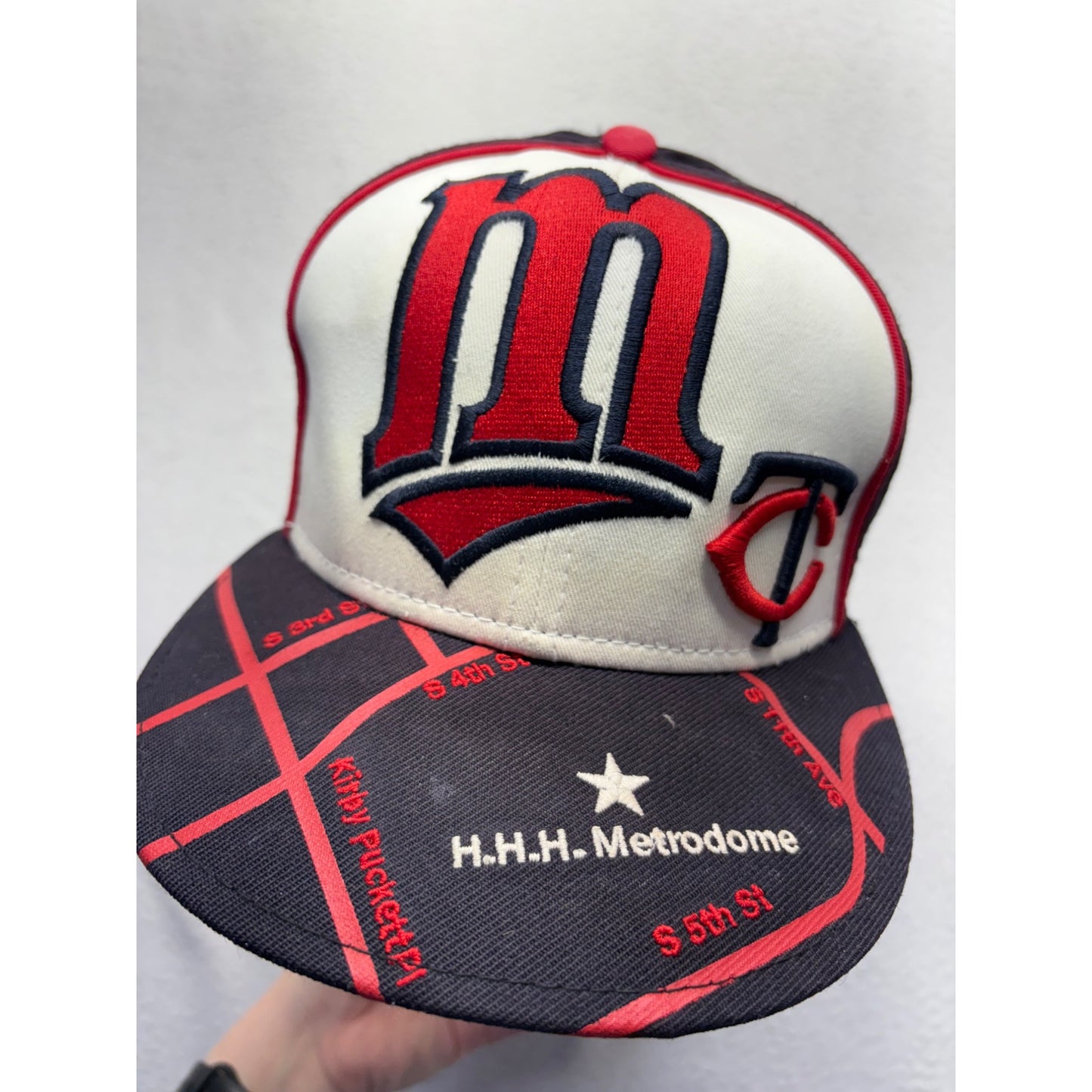 Minnesota Twins Hat With H.H.H. Metrodome Map Design #7657