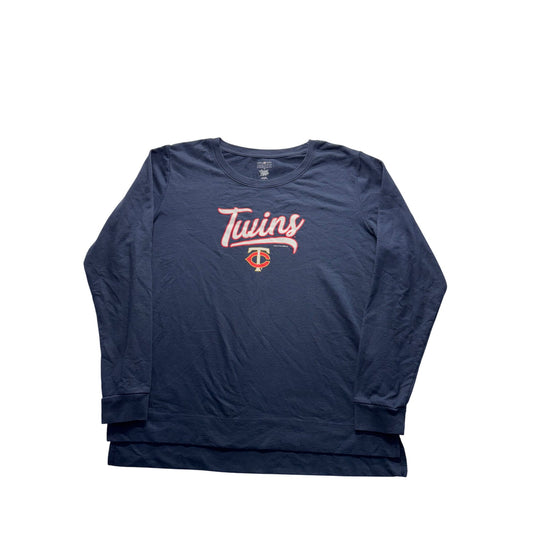MN Twins Long-Sleeve Navy Shirt L By Campus Lifestyle #9124