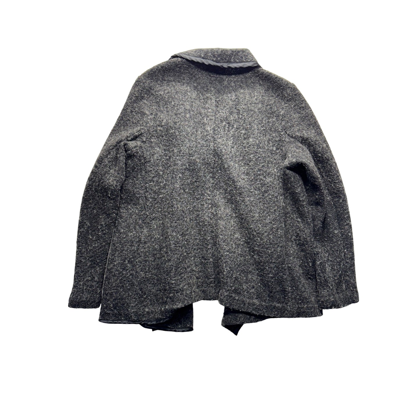 Gap Womens Open Front Gray Wool Blend Cardigan Coat With Satin Trim Size M #9420