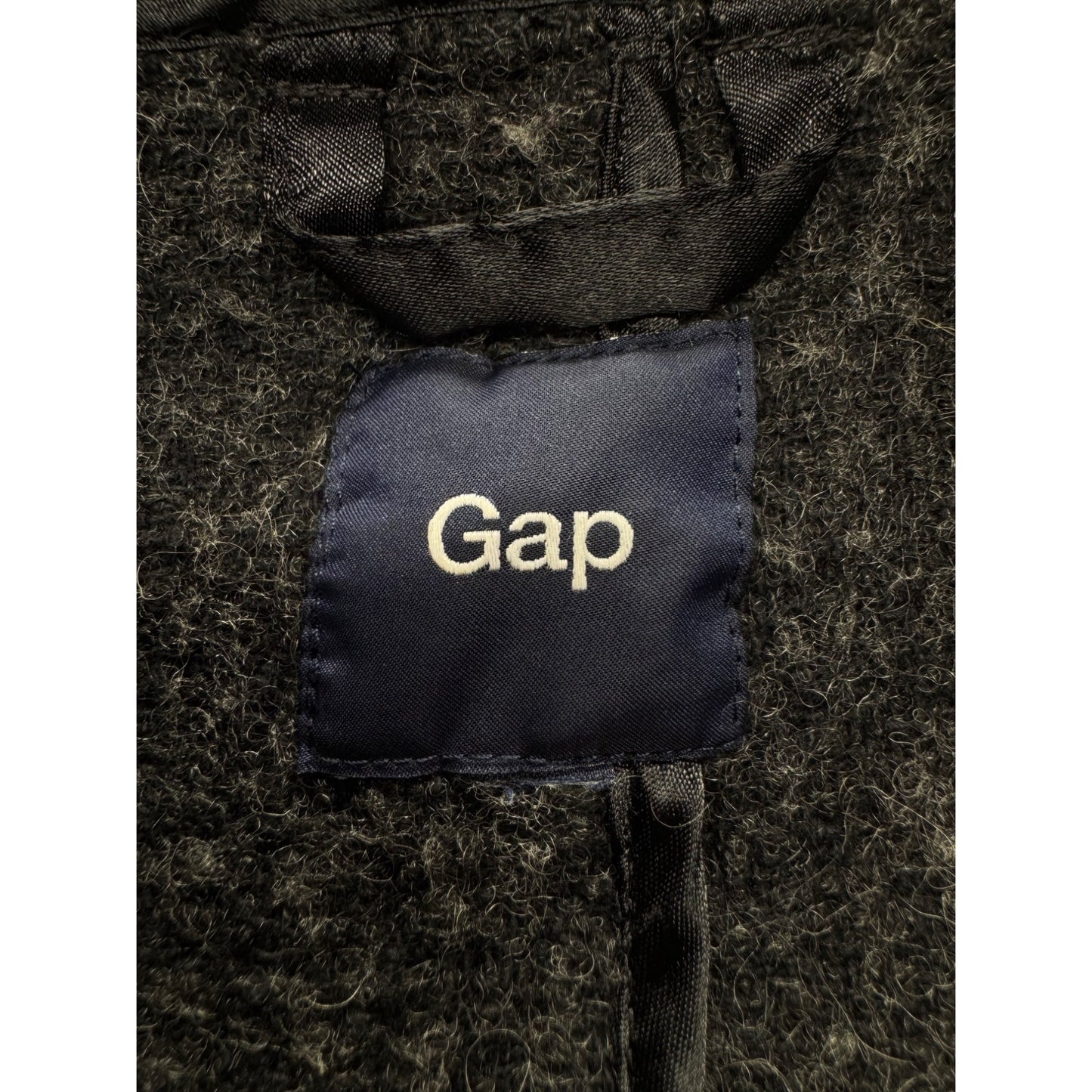 Gap Womens Open Front Gray Wool Blend Cardigan Coat With Satin Trim Size M #9420