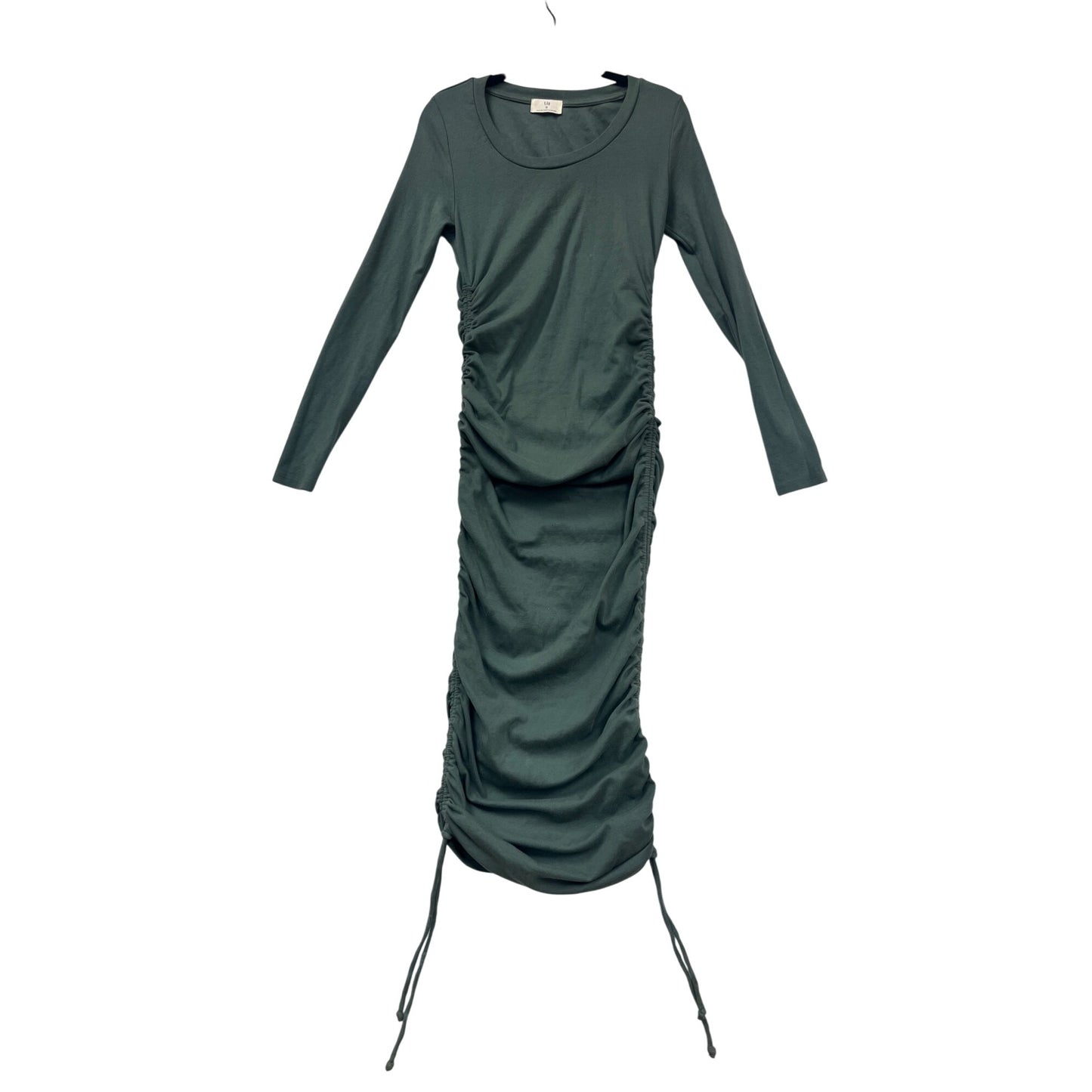 T.La Long Sleeve Ruched Maxi Dress In Green #180A