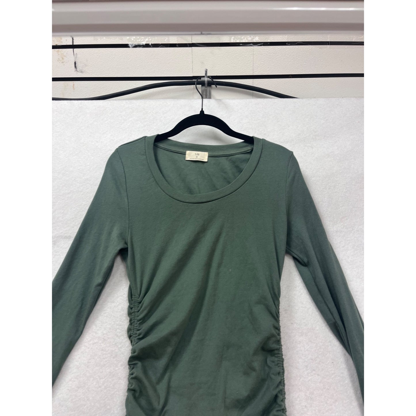 T.La Long Sleeve Ruched Maxi Dress In Green #180A