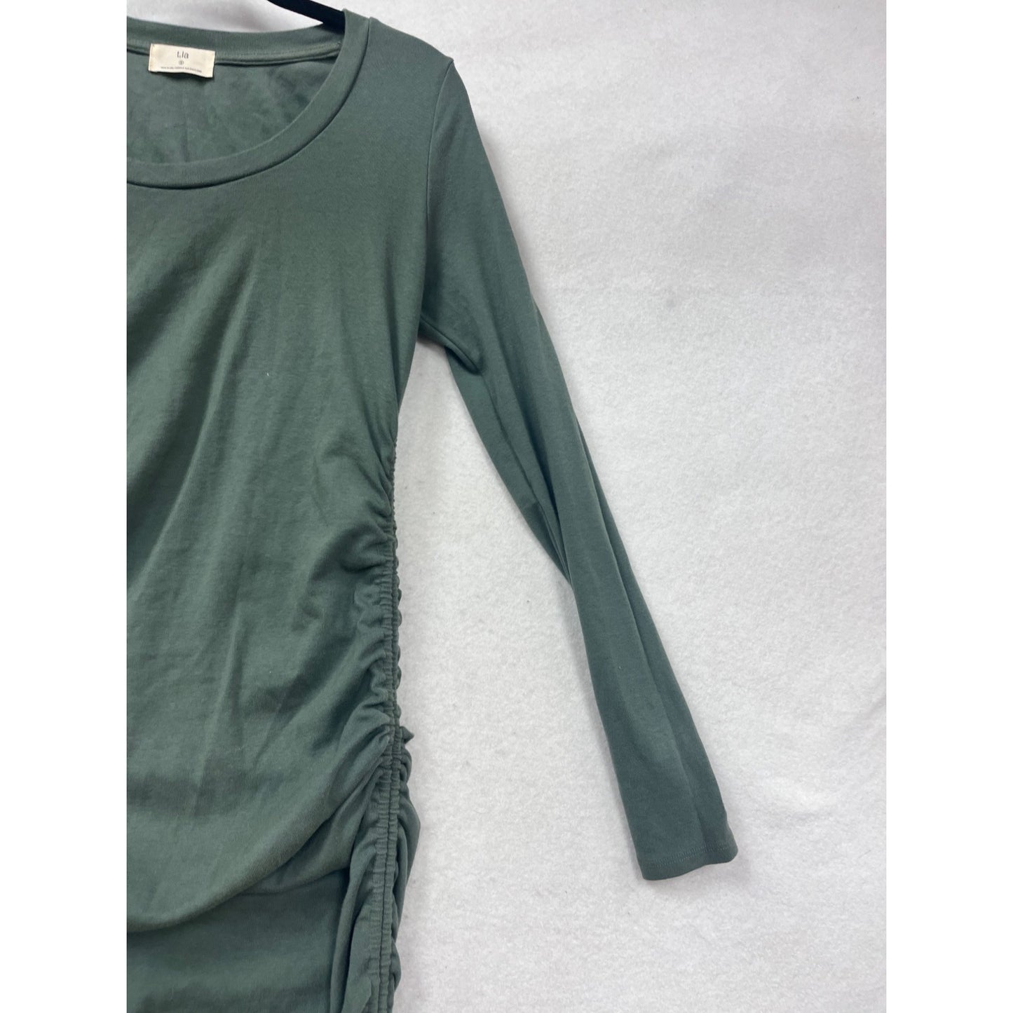 T.La Long Sleeve Ruched Maxi Dress In Green #180A