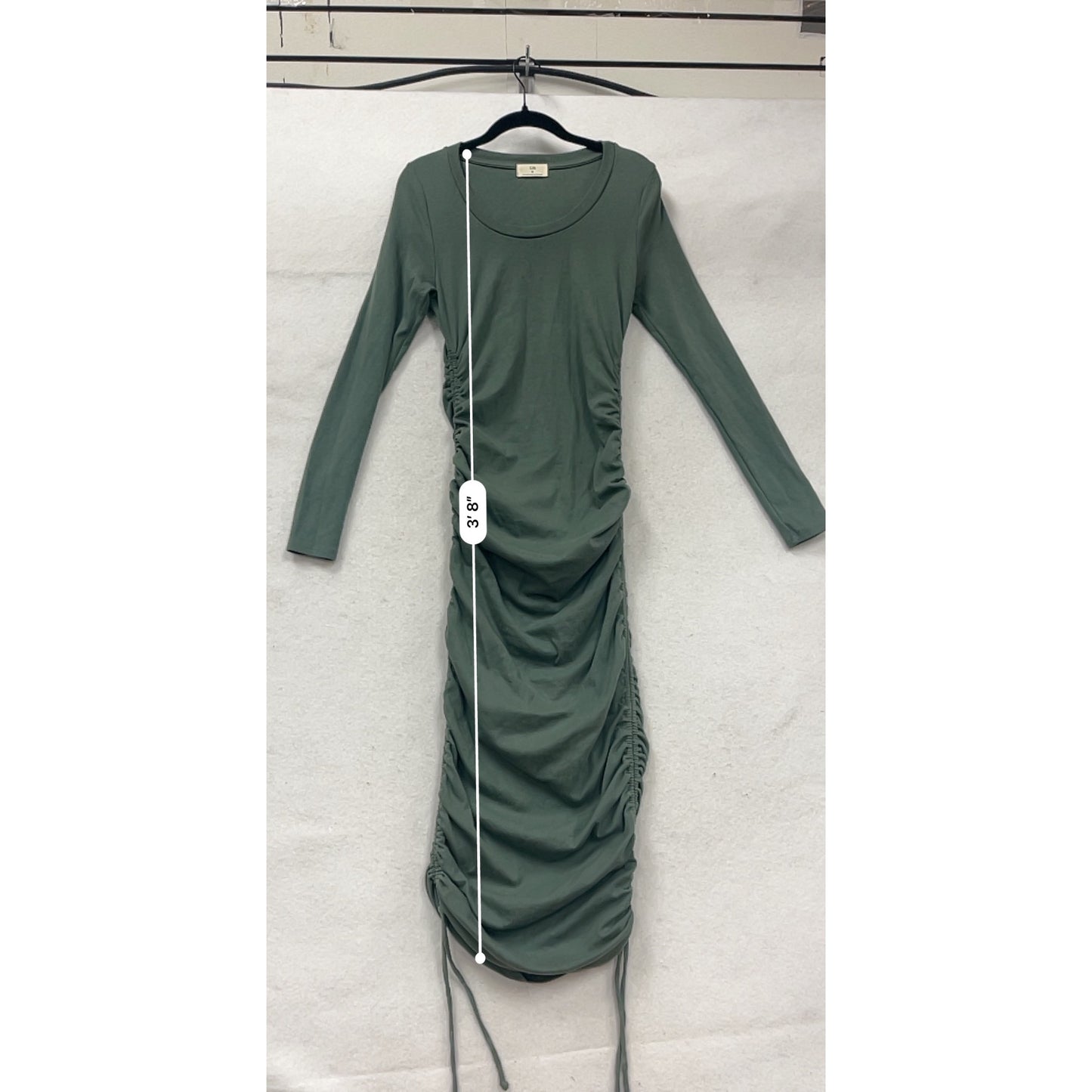 T.La Long Sleeve Ruched Maxi Dress In Green #180A