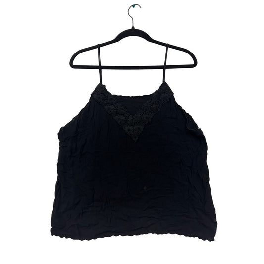 Women’s Black Sleeveless Lace Trim Top #6041