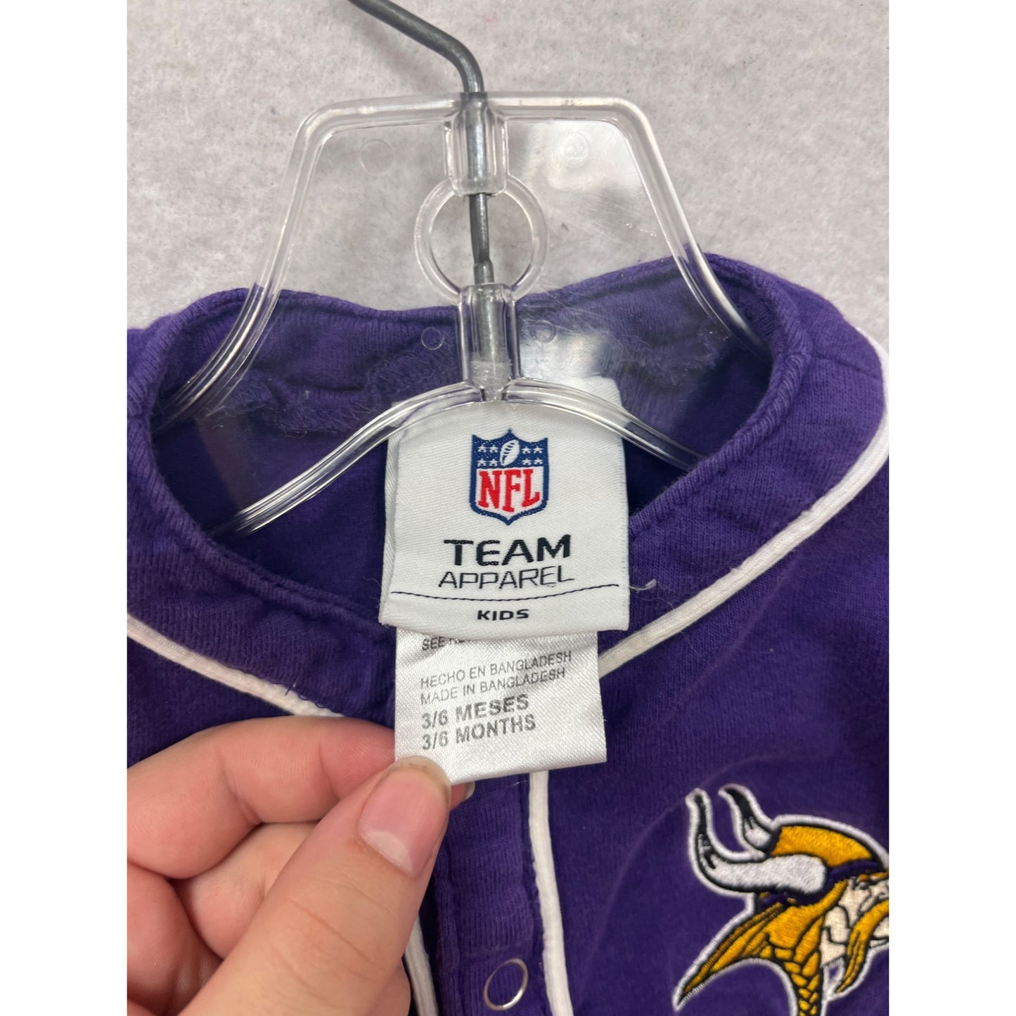 Minnesota Vikings Baby Romper 3/6 Months  NFL Team Apparel #578A