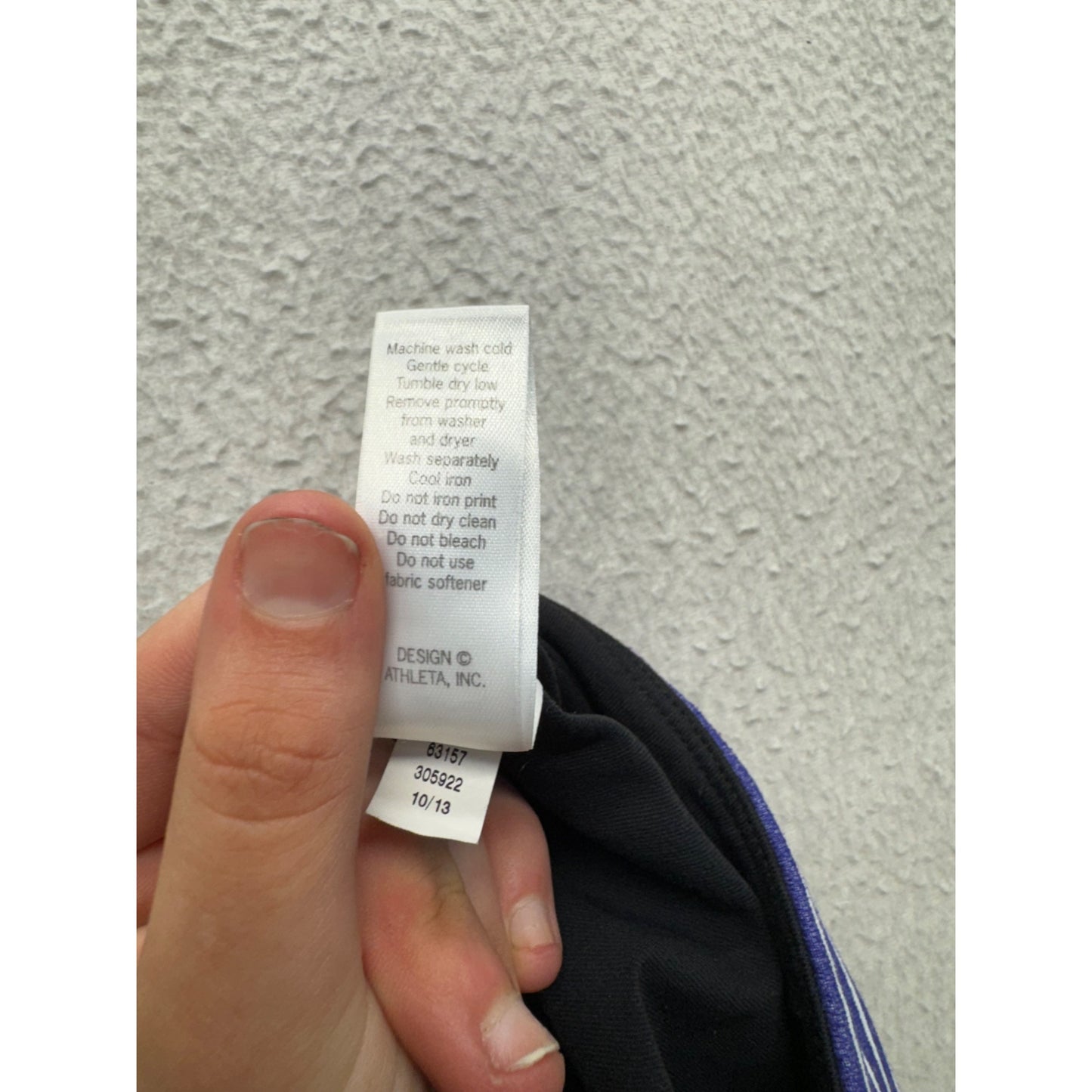 Athleta Black Capri Leggings Purple/White Striped Accents Size S #9131