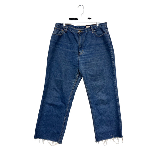 Eddie Bauer Denim Jeans Size 16 Frayed Hem Blue Cotton #818A