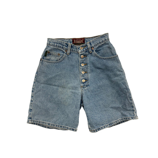 Vintage Authentic Denim Button-Fly High-Waisted Blue Jean Shorts #6990