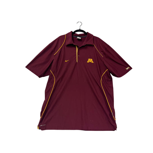Nike Maroon Minnesota Golden Gophers Dri-Fit Polo Shirt XL #65A